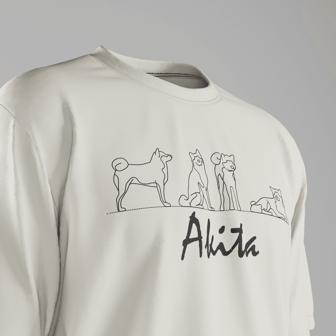 Akita Silüet Unisex T-Shirt