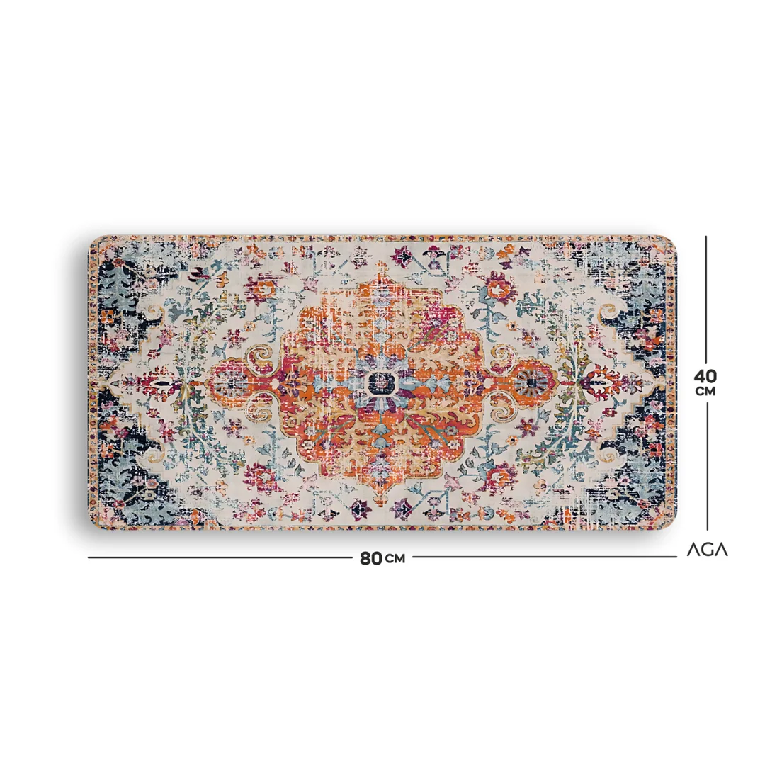 TEAL BOHO CARPET MOUSE PED