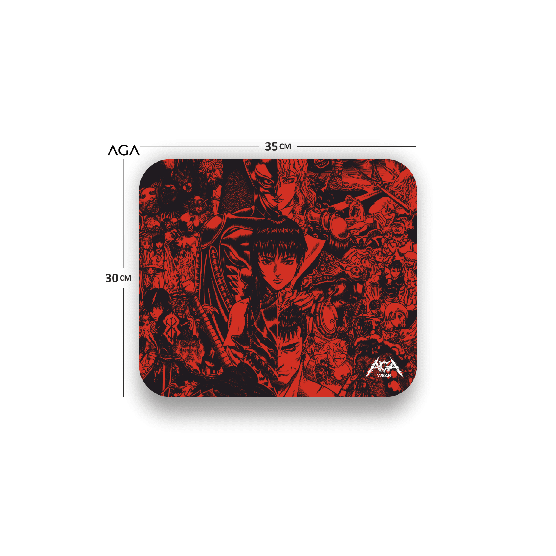 BERSERK COLLAGE RED MOUSE PAD