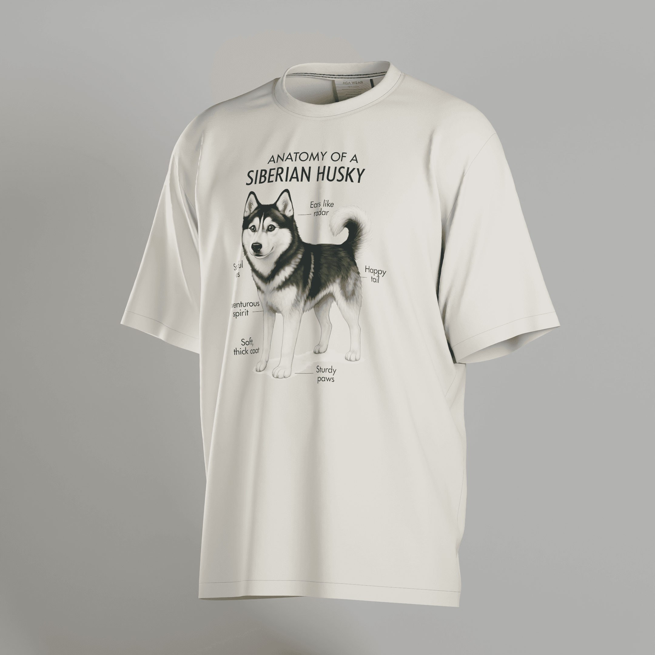 Anatomy of a Siberian Husky Unisex T-Shirt