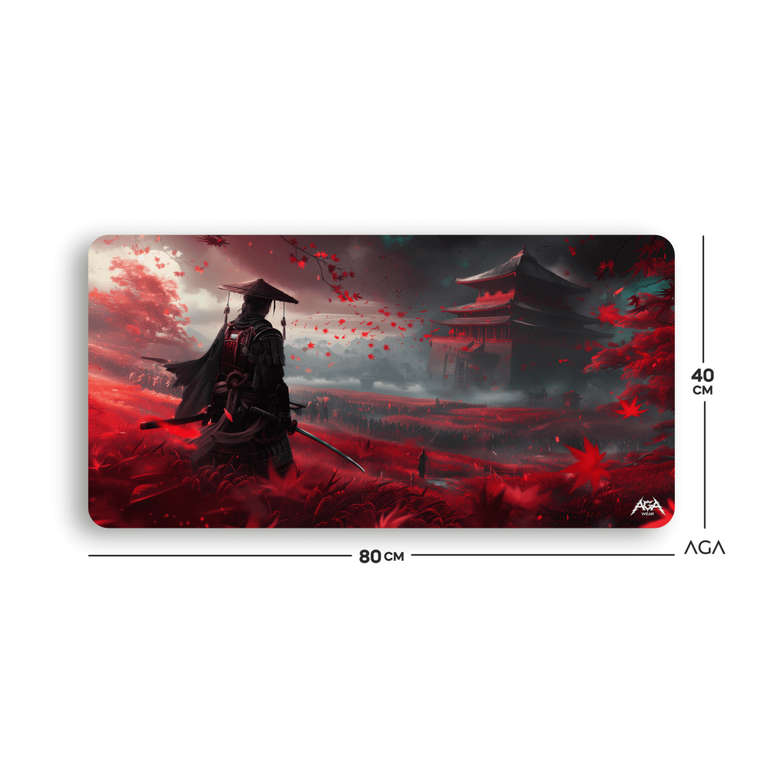 Samurai Red Rose Mouse Pad