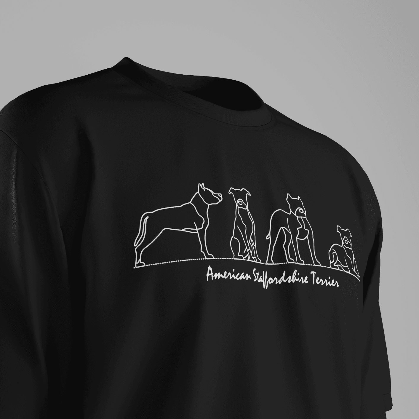 American Staffordshire Terrier Silüet Unisex T-Shirt