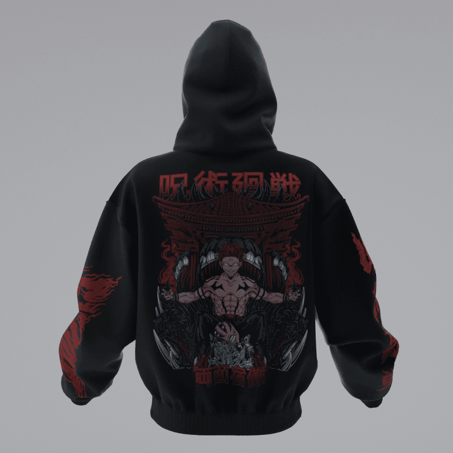 JUJUTSU KAISEN RYOMEN SUKUNA RED Oversize Unisex Hoodie