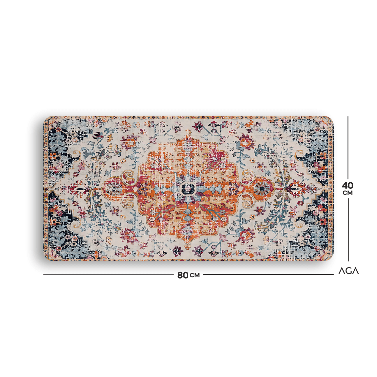 TEAL BOHO CARPET MOUSE PED
