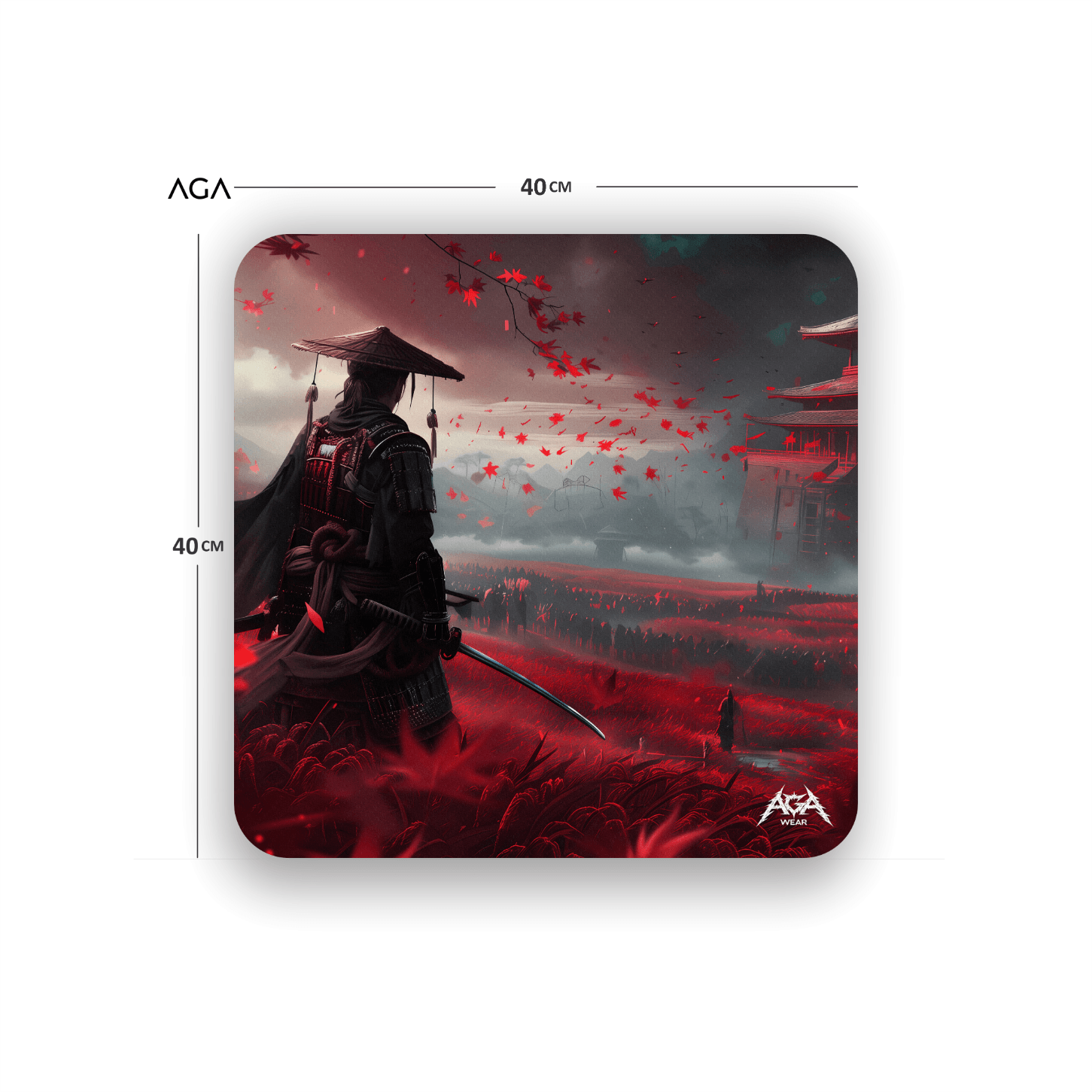 Samurai Red Rose Mouse Pad