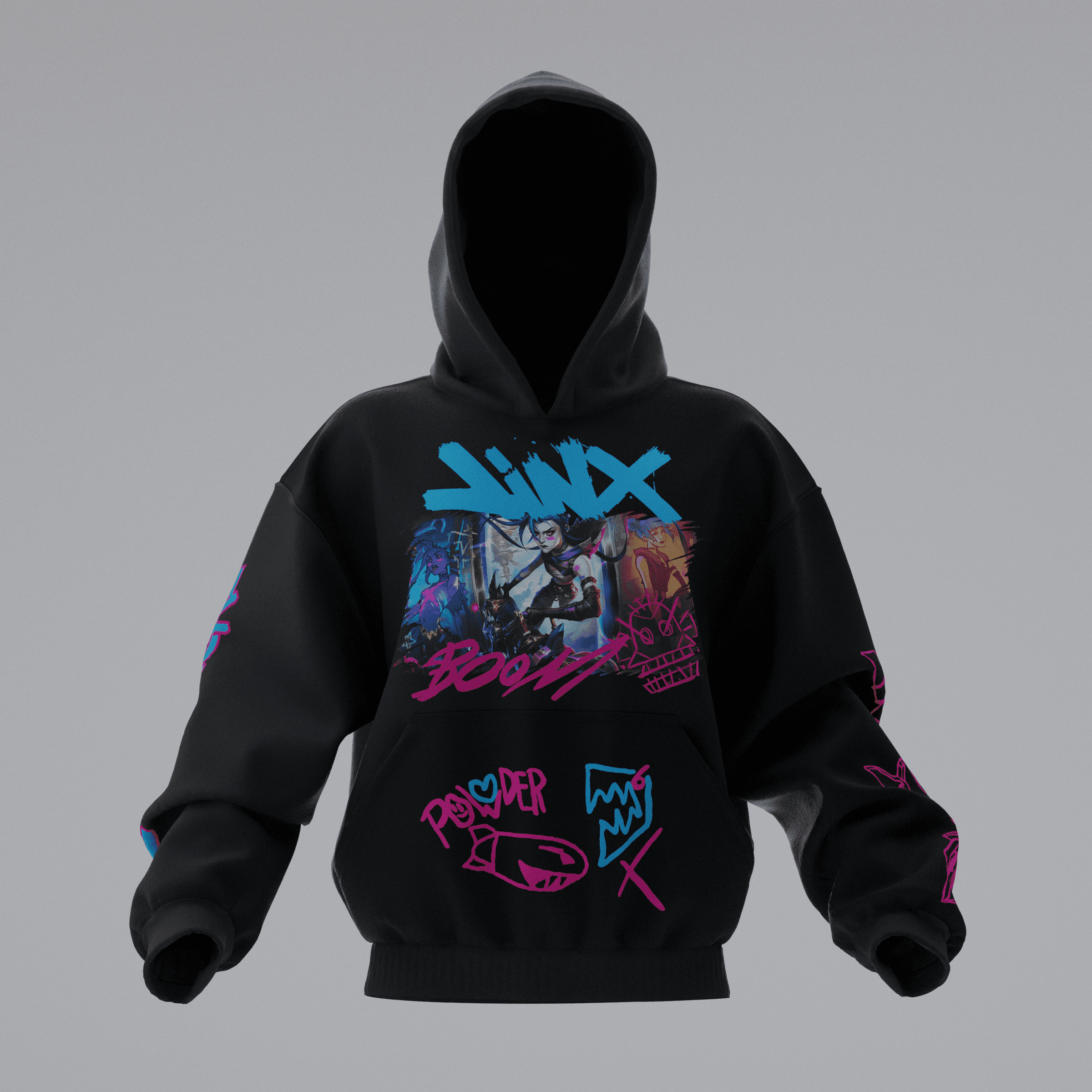 LEAGUE OF LEGENDS JINX BOOM Oversize Unisex Hoodie