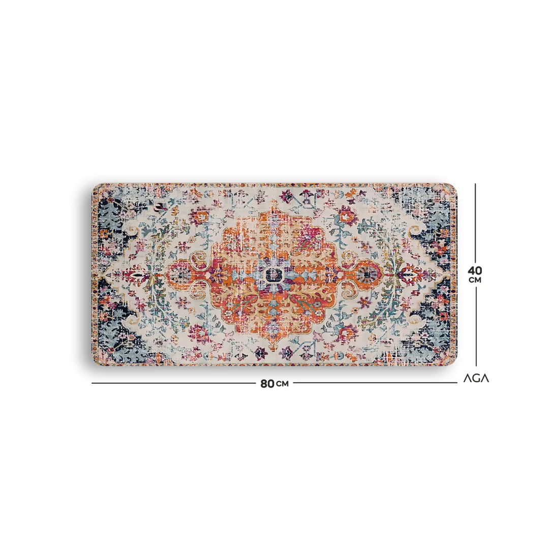TEAL BOHO CARPET MOUSE PED