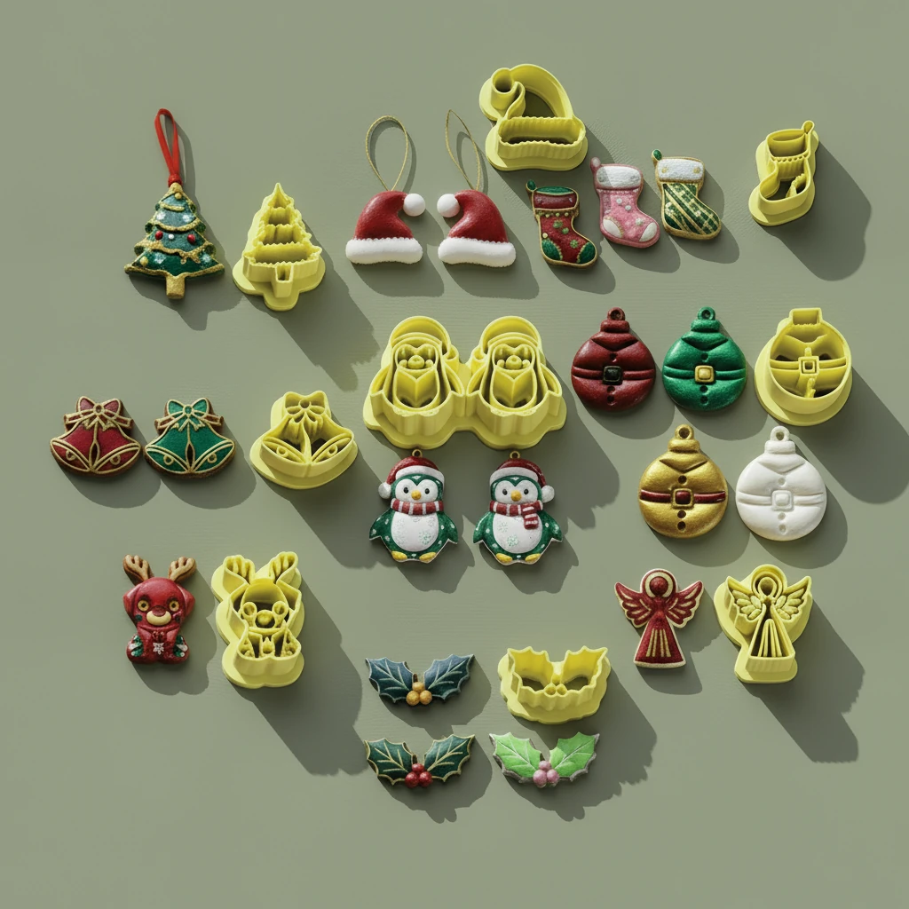 Yılbaşı Temalı Polimer Kil Kesici Set-1 9 Parça