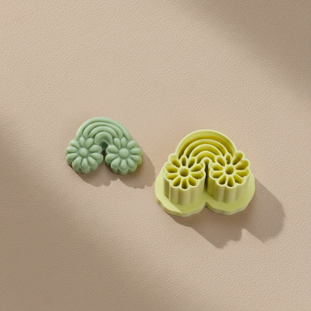 Çiçekli Gökkuşağı Motifli Form