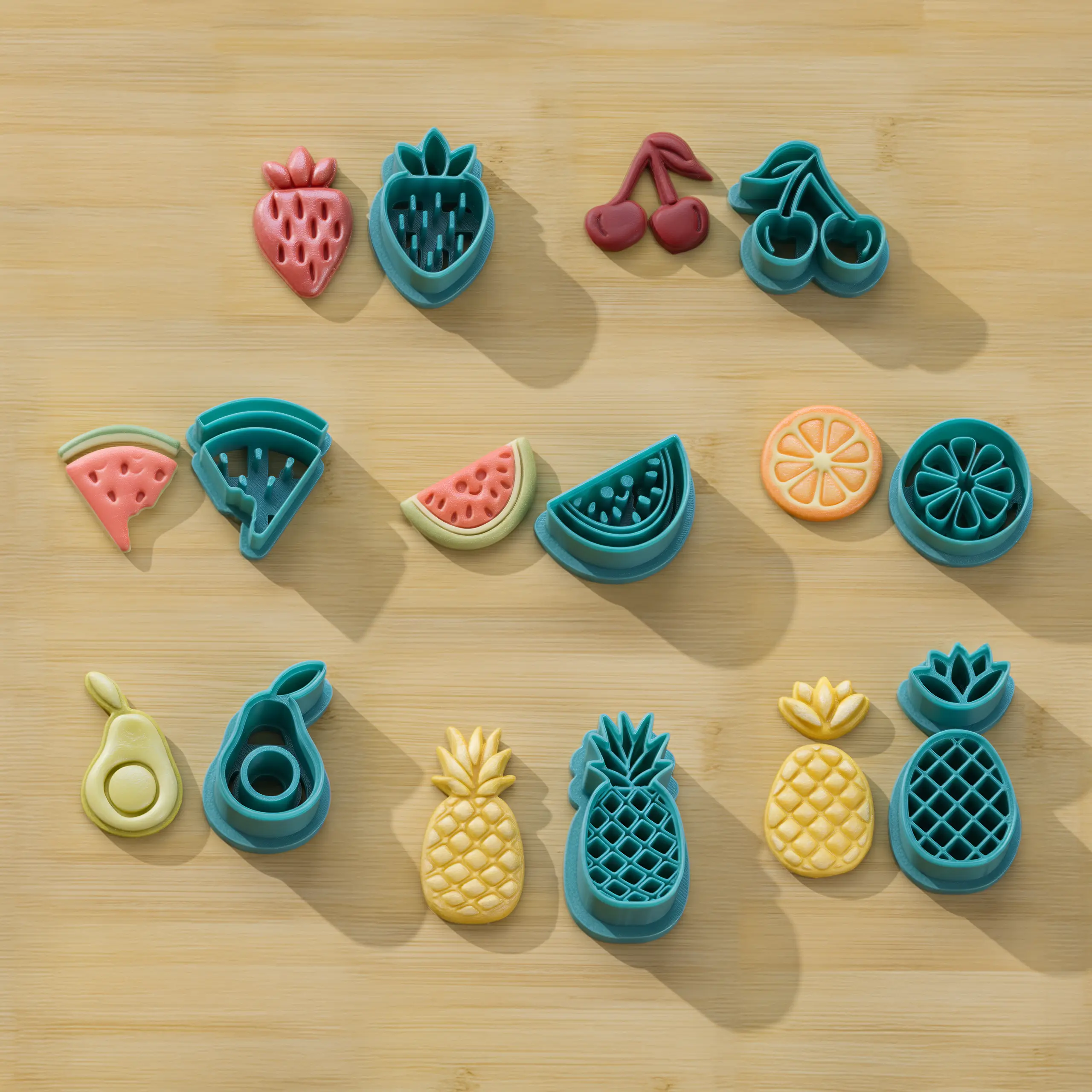 Meyve Temalı Polimer Kil Kesici Seti - 8 Parça
