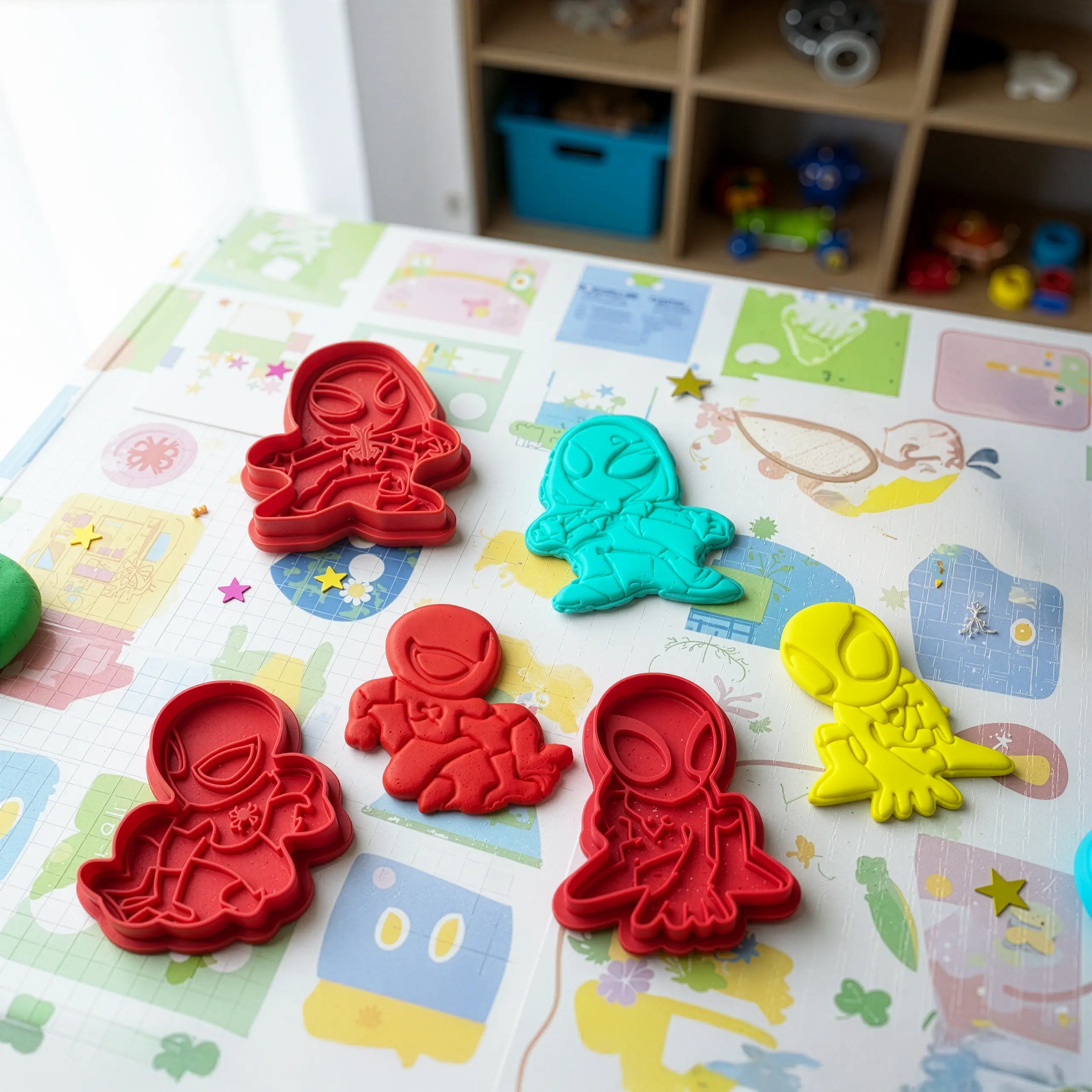 Örümcek Kahramanlar Oyun Hamuru Kesici Seti 3 Parça