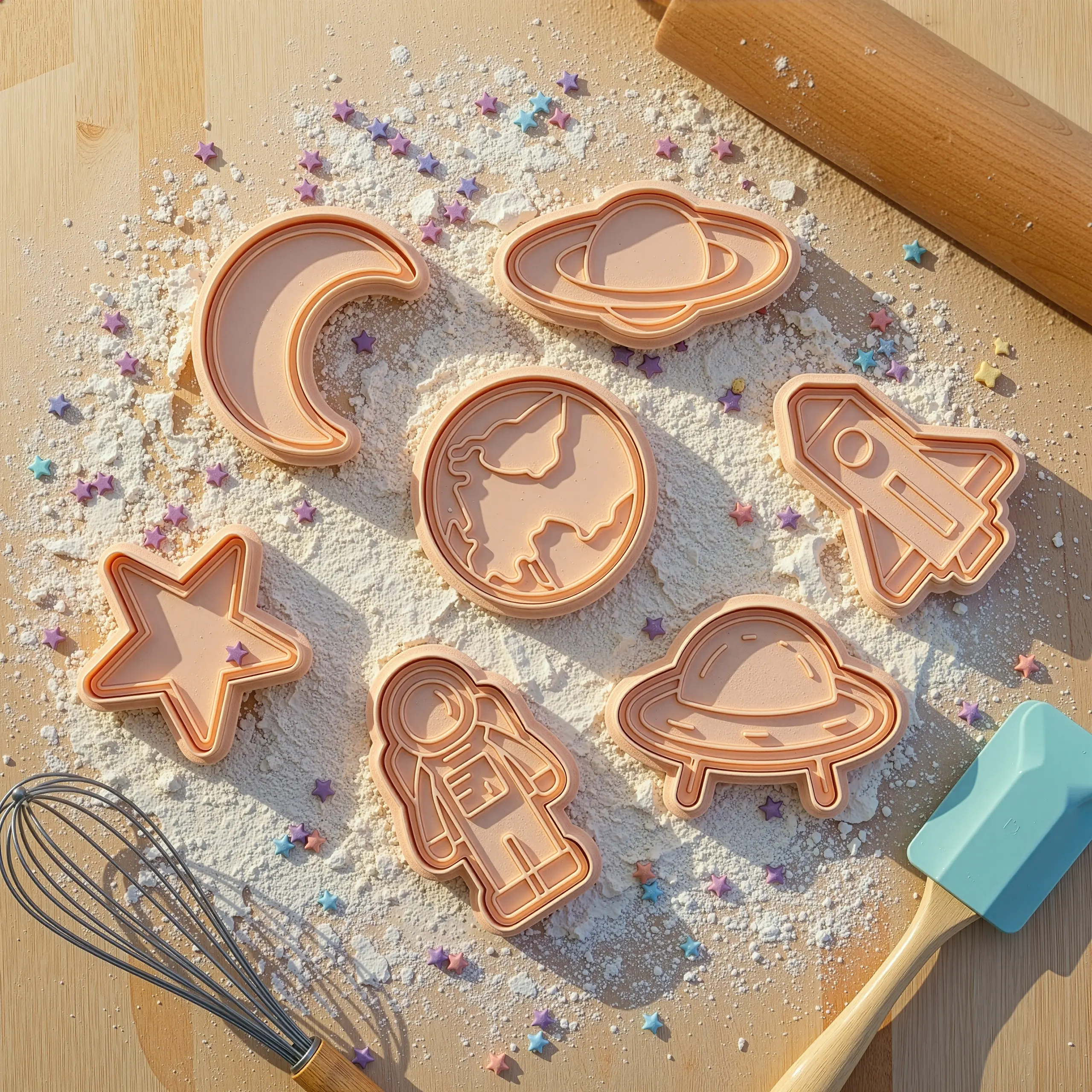 Uzay Macerası Kurabiye Kalıp Seti (7 Parça 6-7 cm)