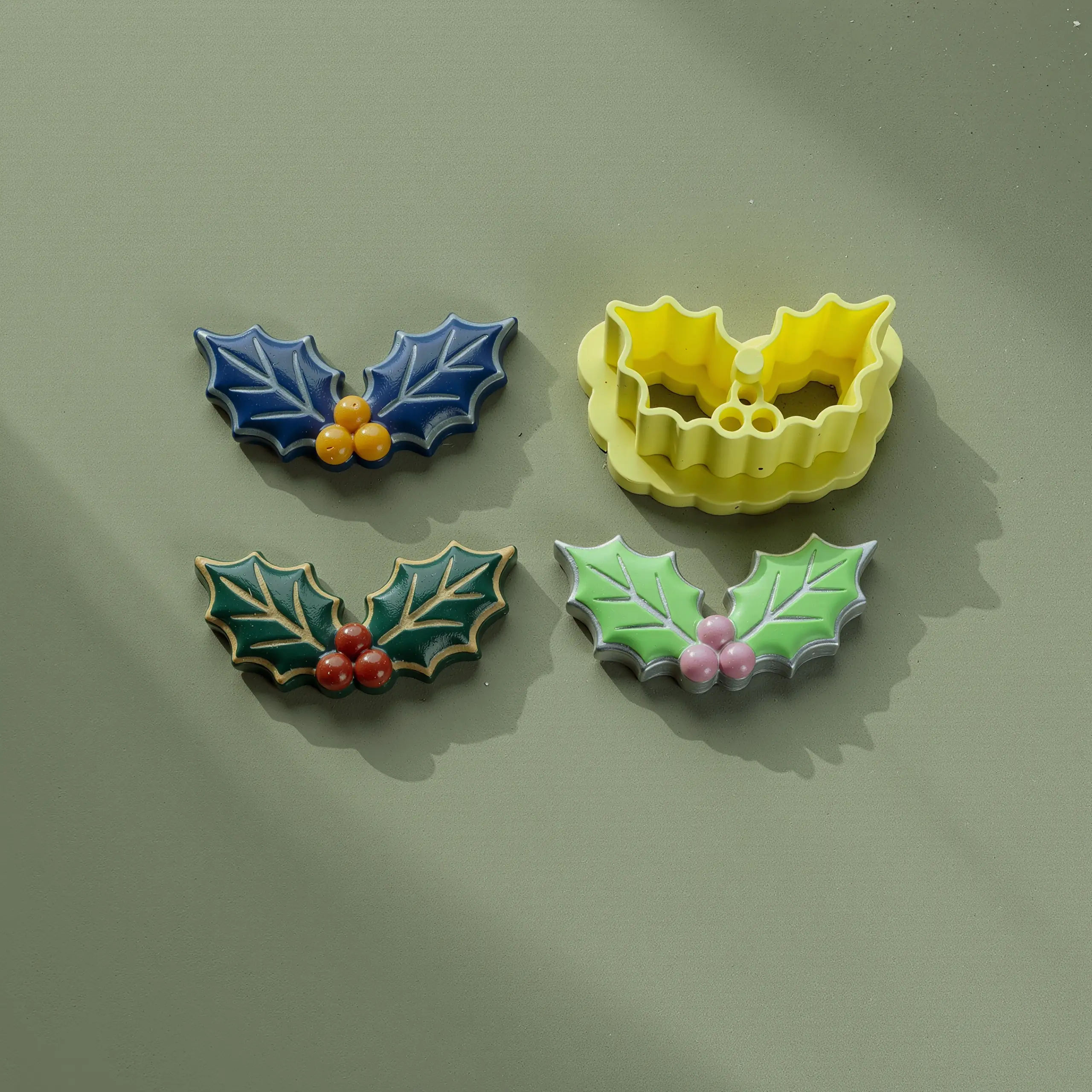 Yılbaşı Çobanpüskülü Yaprak Form Kesici