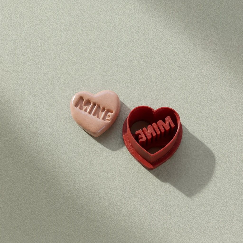 Mine Yazılı Kalp Form