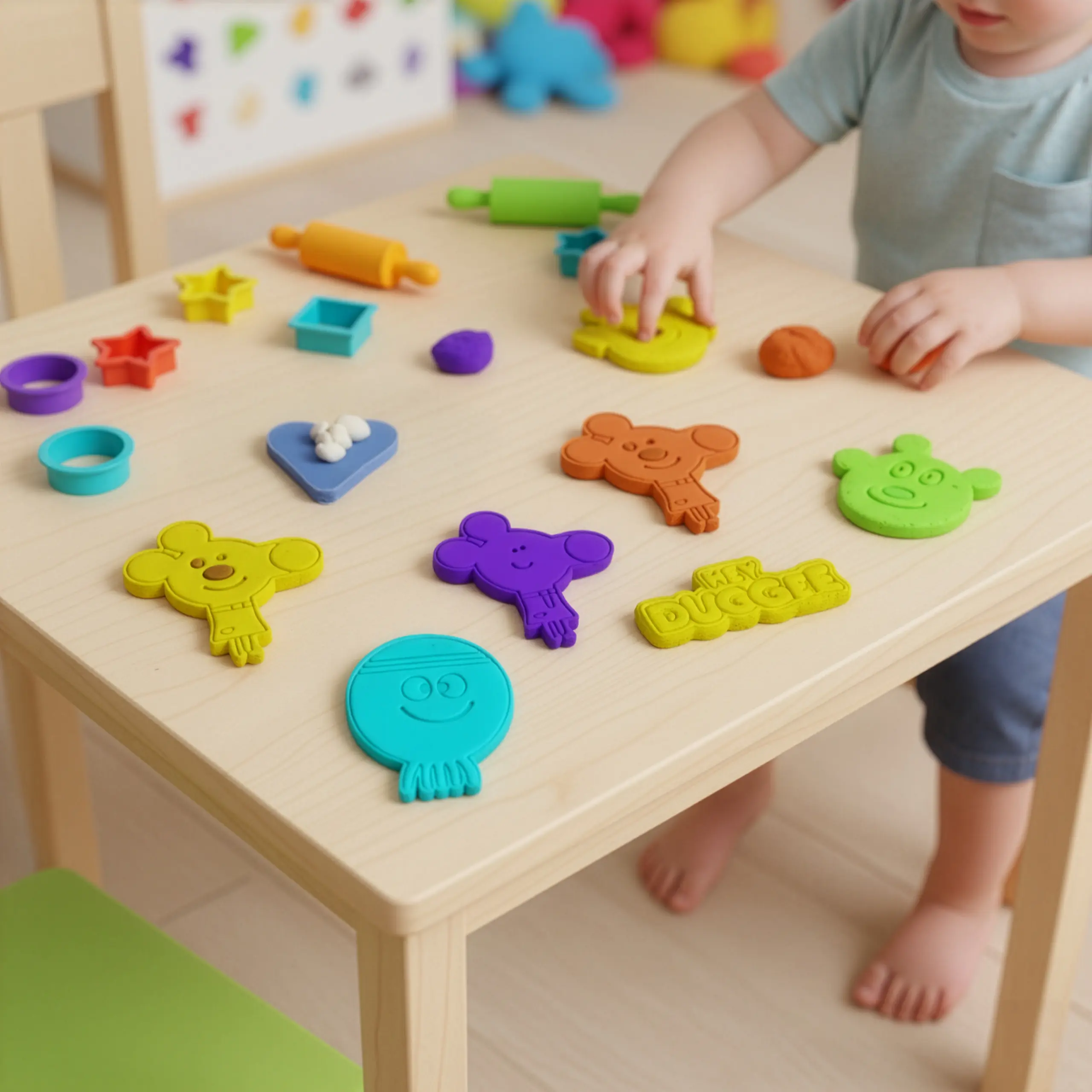 Hey Dugge ve Oyun Arkadaşları - Oyun Hamuru Kalıp Seti 7 Parça