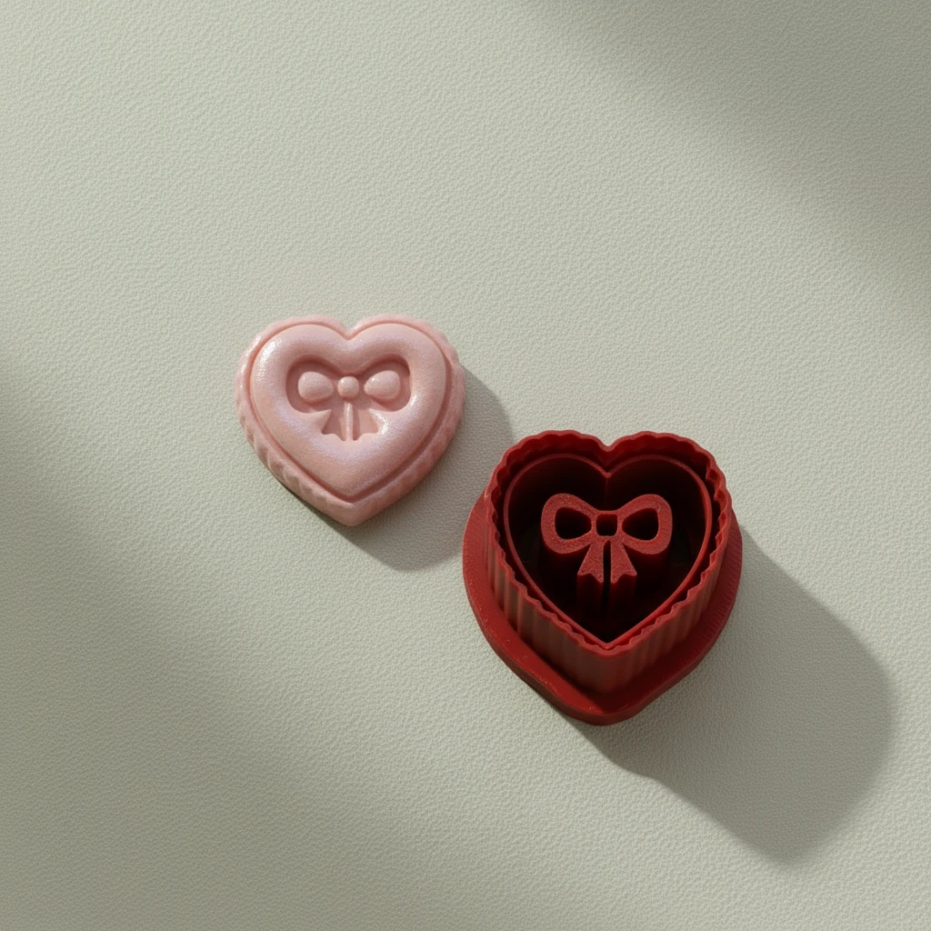 Kurdele Detaylı Kalp Form