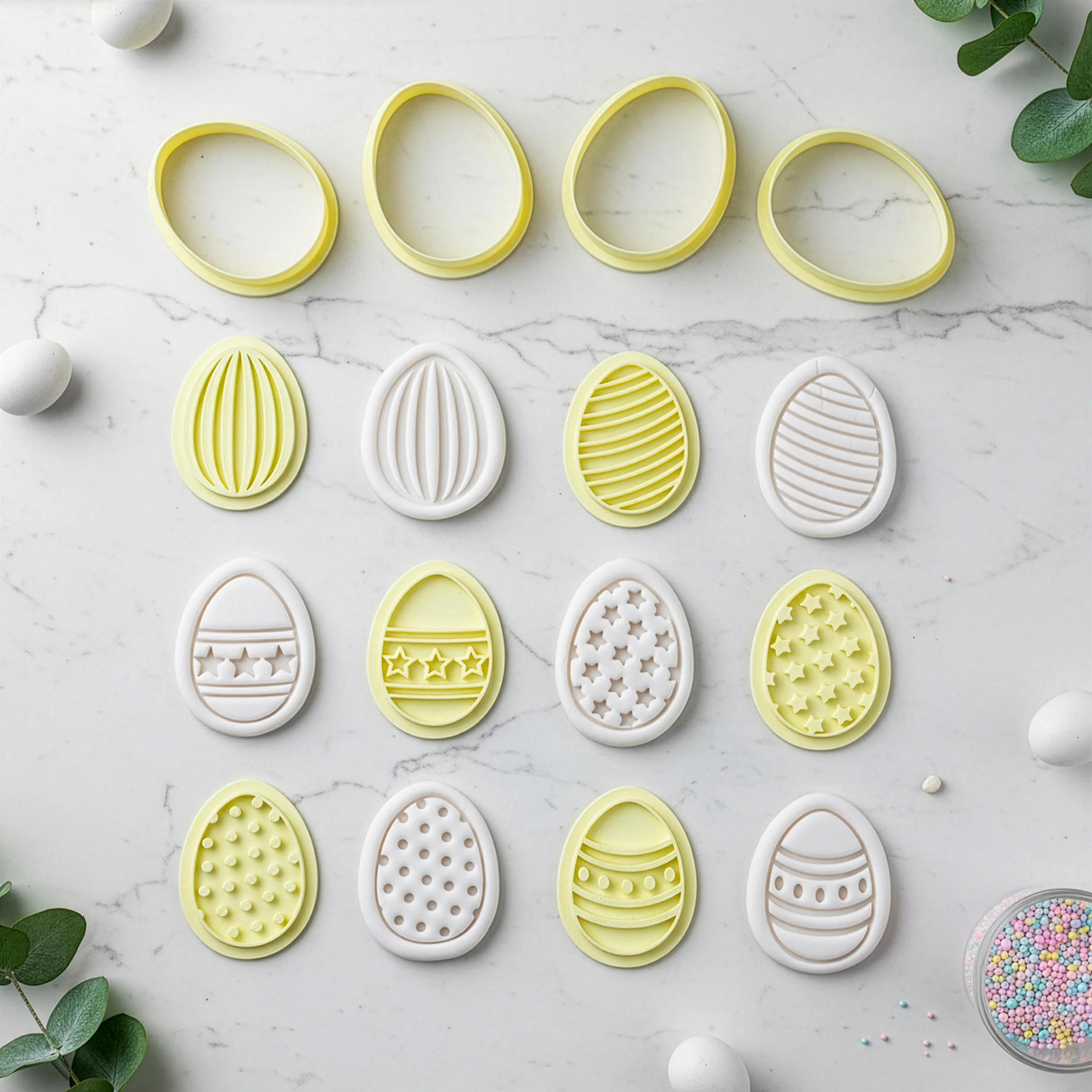Paskalya Kurabiyeleri Yumurta Formlu Kalıp Seti (6 Parça 7-8 cm)
