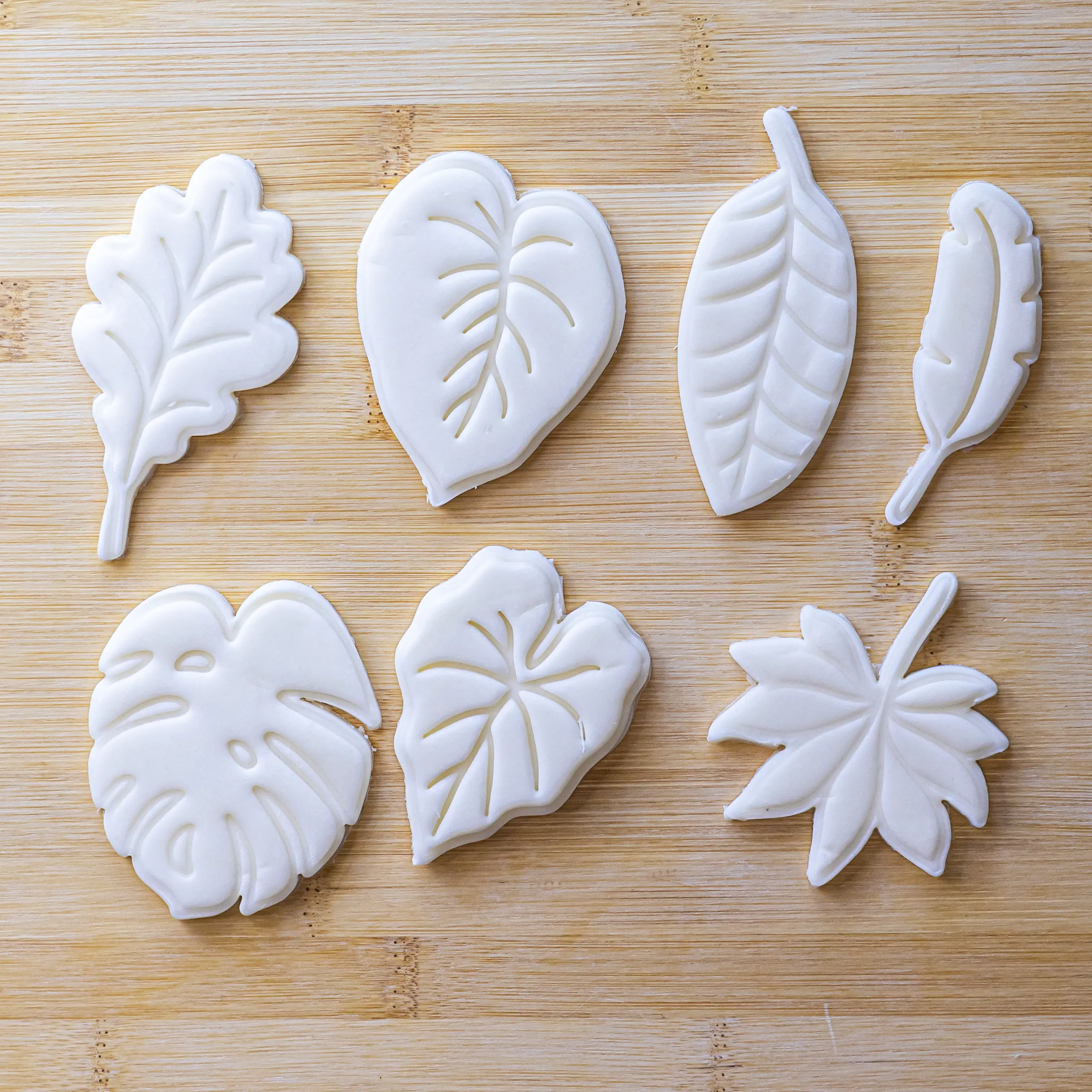 Doğa Yaprakları & Tüyler Kurabiye Kalıp Seti (7 Parça 8-9 cm)