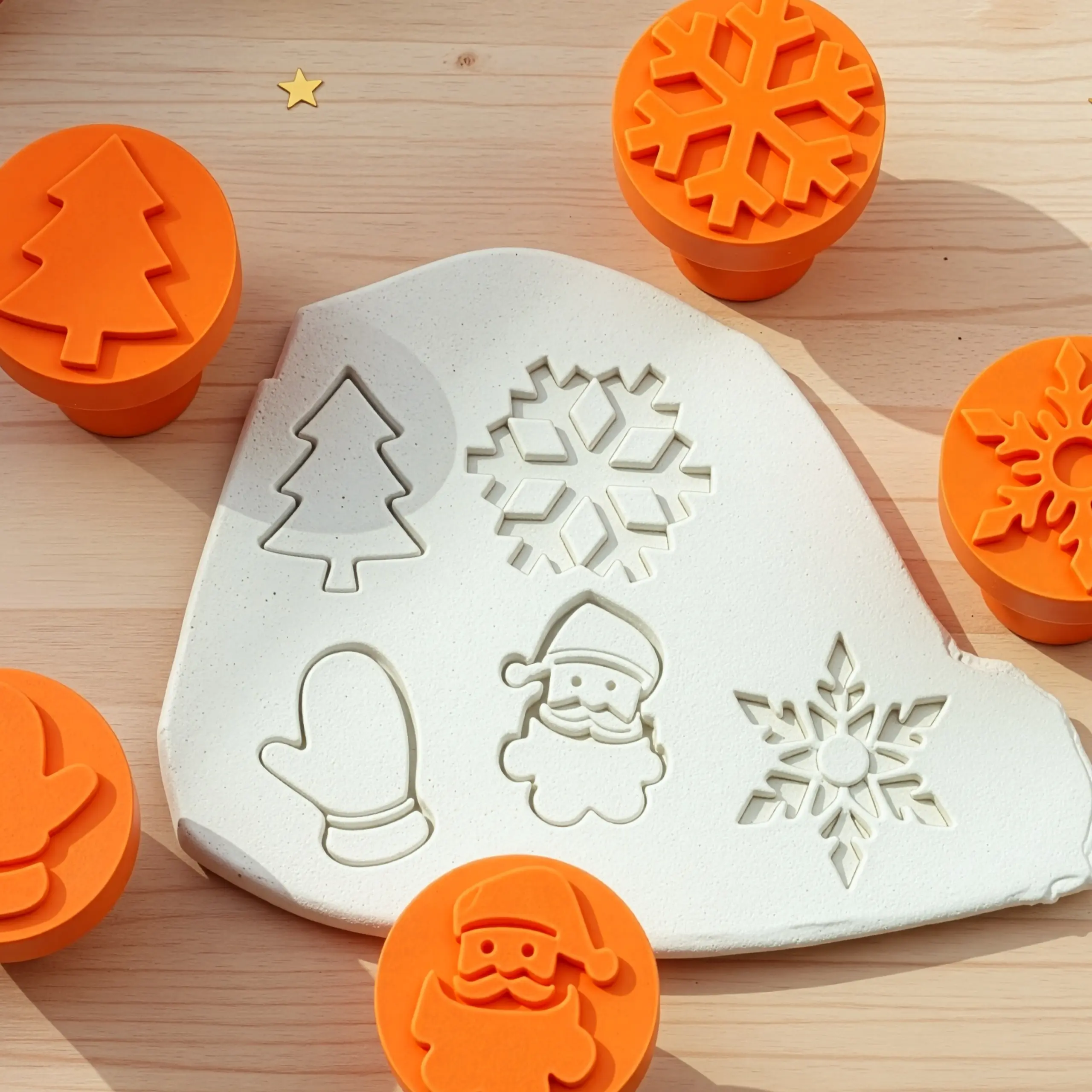 Yılbaşı Figürlü Tutacaklı Damga Seti - 5 Parça