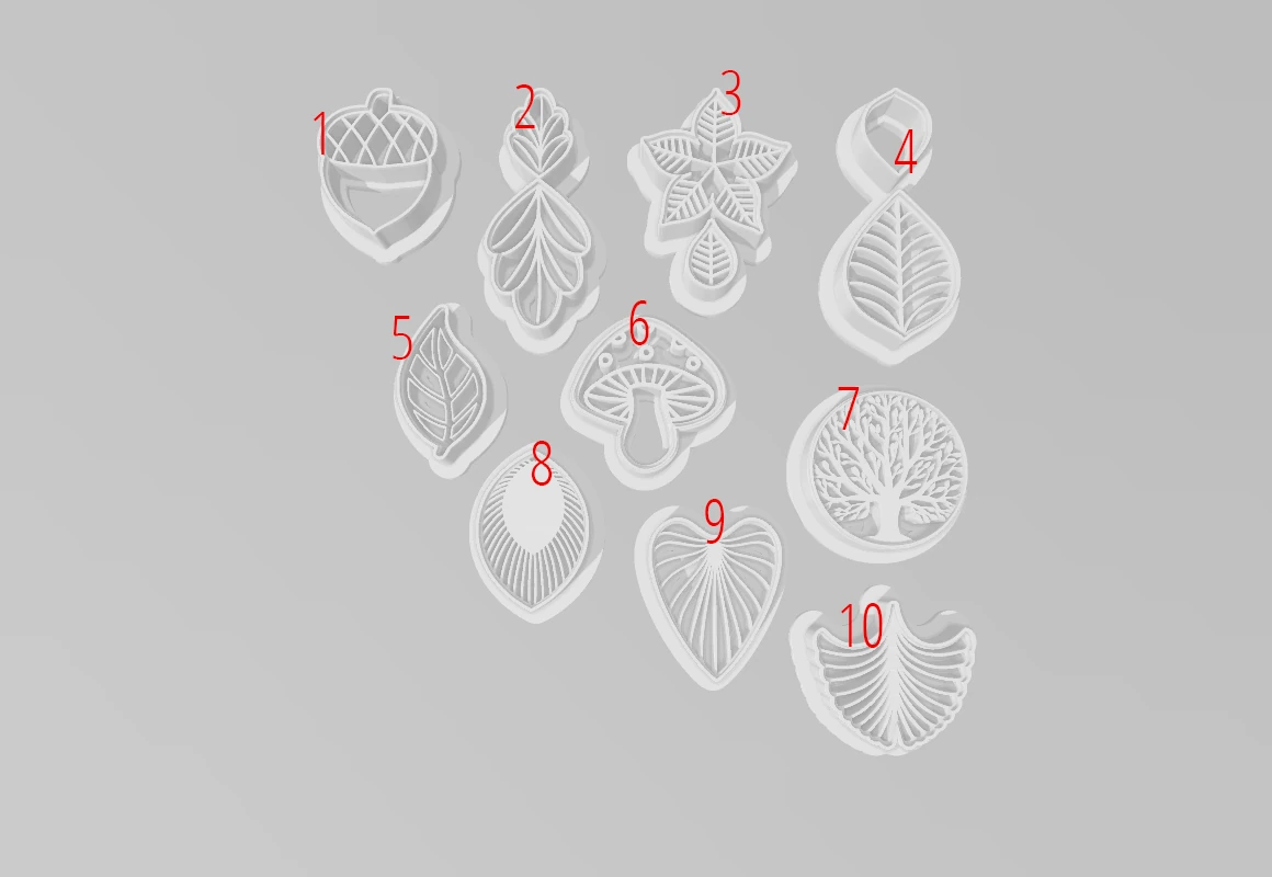 Doğadan Esintiler Polimer Kil Kesici Seti - 10 Parça