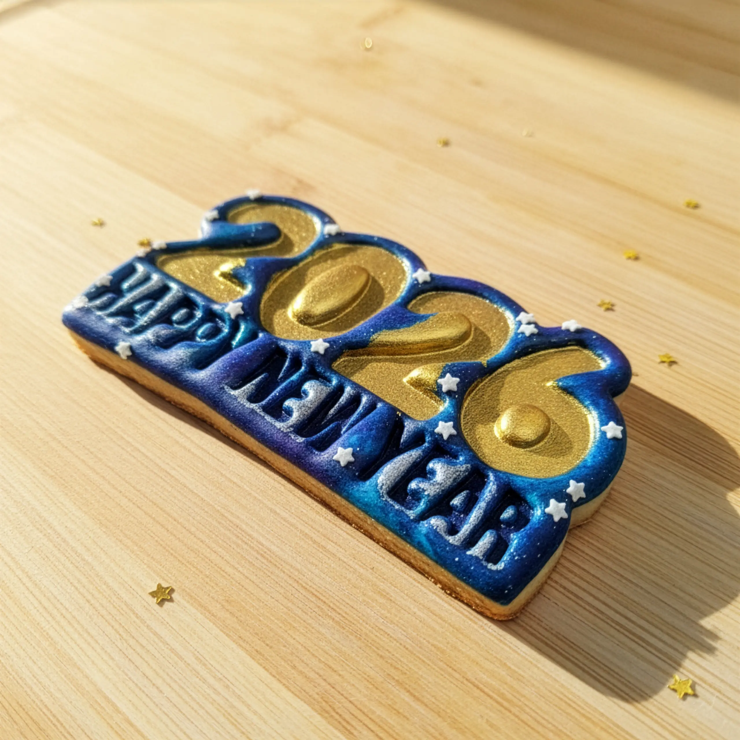 2026 Happy New Year Kurabiye Kalıp Seti (2 Parça 8 cm) 