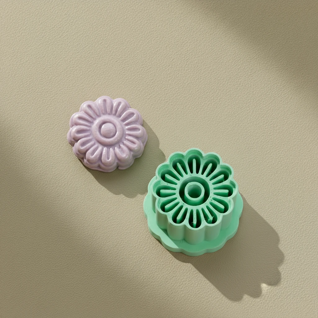 Yuvarlak Papatya Çiçek Motifli Form