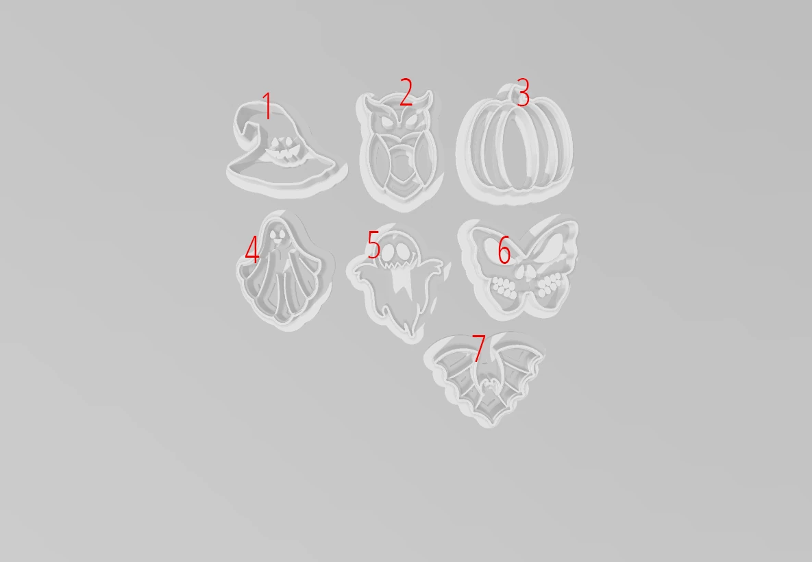 Cadılar Bayramı Temalı Polimer Kil Kesici Seti - 7 Parça