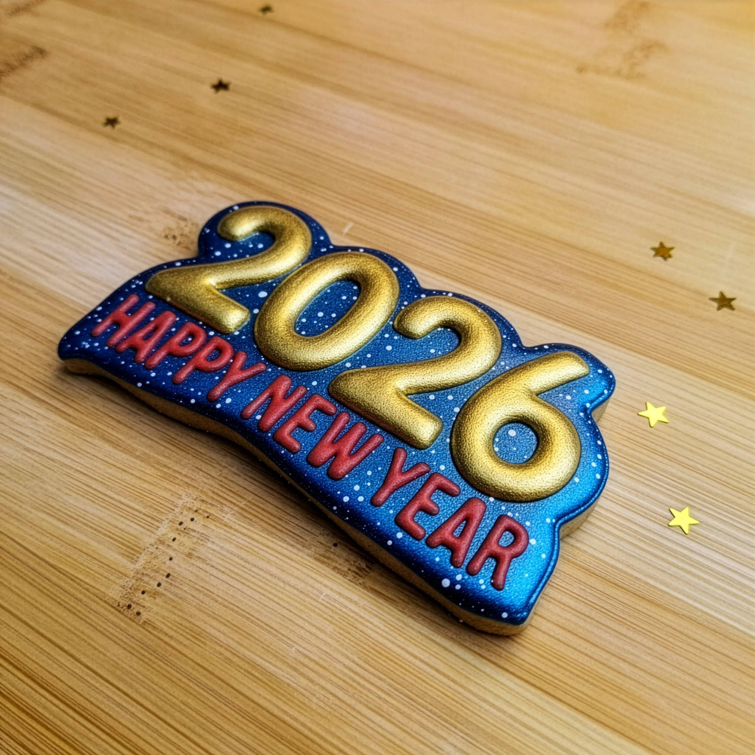2026 Happy New Year Kurabiye Kalıp Seti (2 Parça 8 cm) 