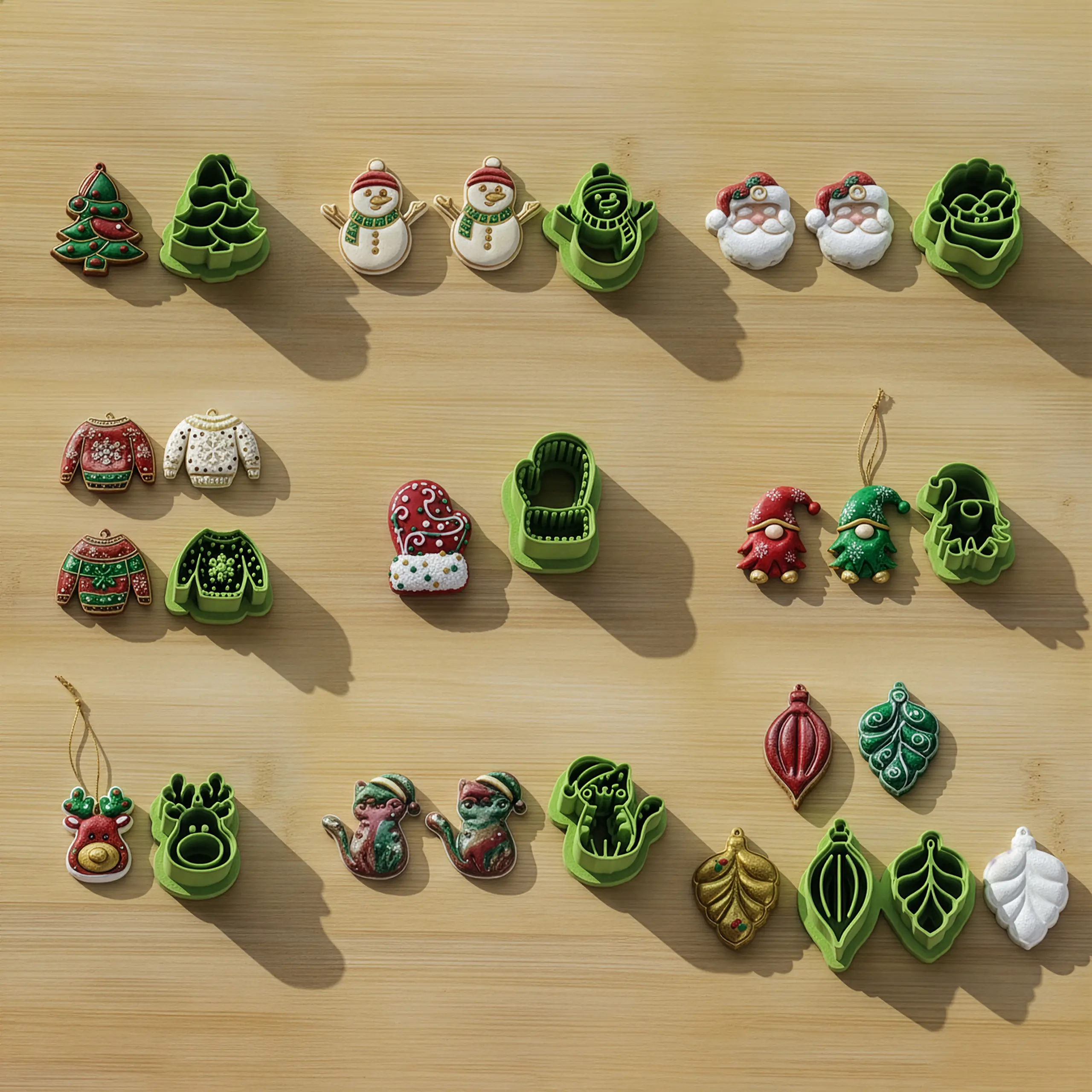 Yılbaşı Temalı Polimer Kil Kesici Set-2 9 Parça