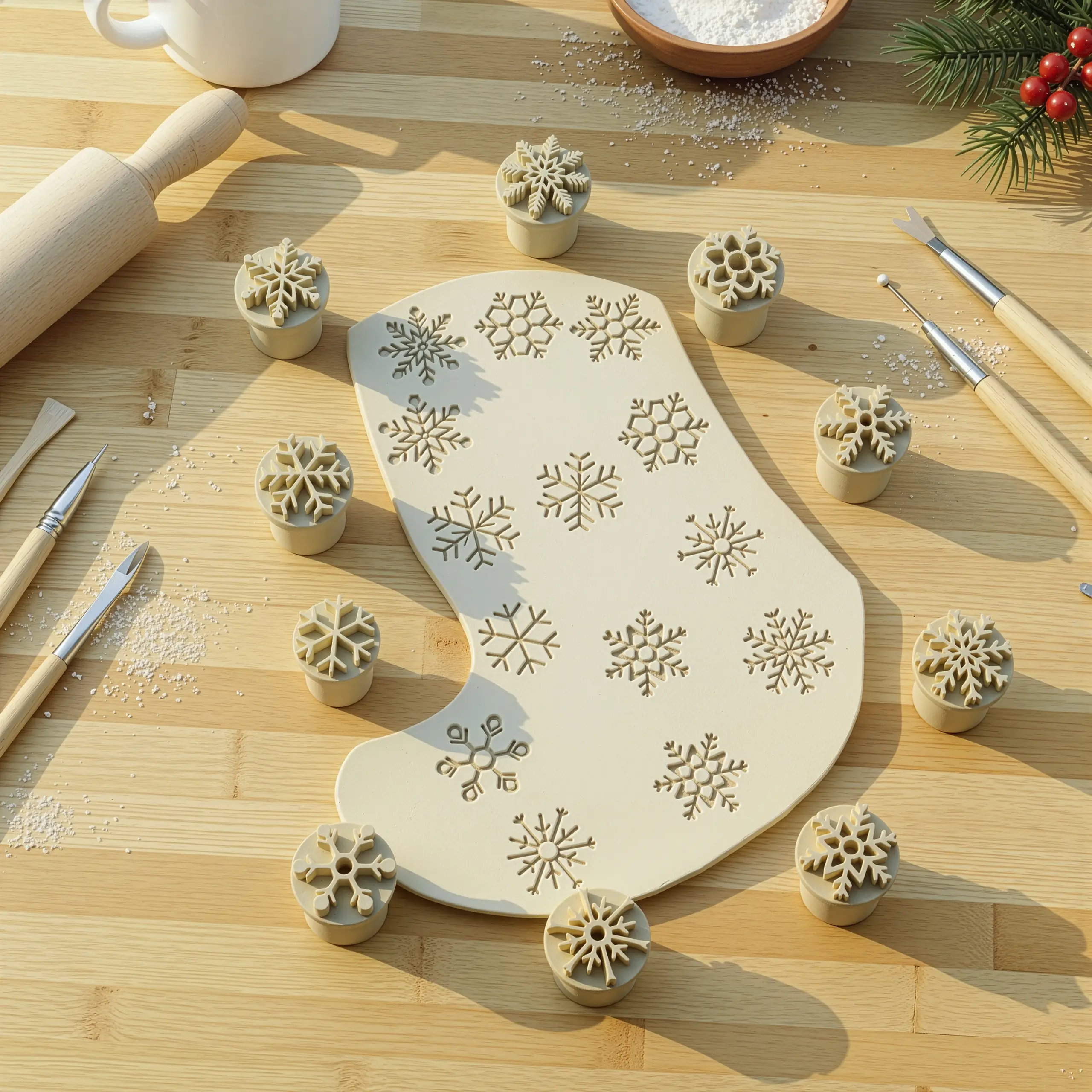 Kar Tanesi Desen Damga Seti - 10 Parça
