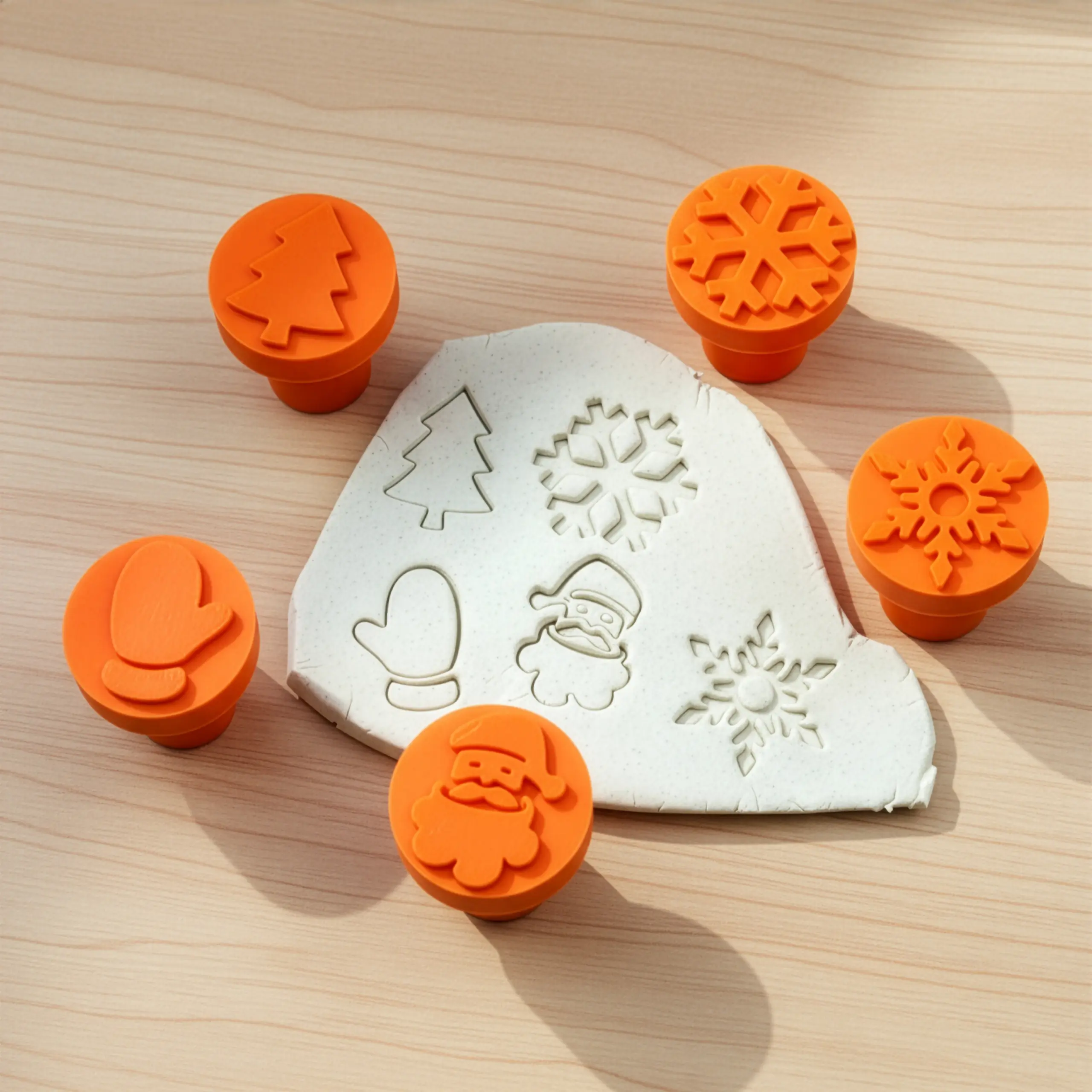 Yılbaşı Figürlü Tutacaklı Damga Seti - 5 Parça