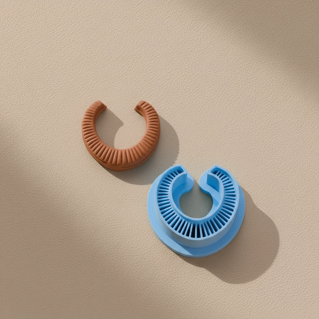 Yuvarlak Çizgili Halka Form