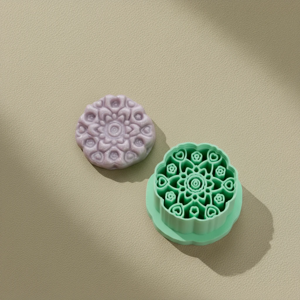 Kalp Detaylı Mandala Çiçek Form