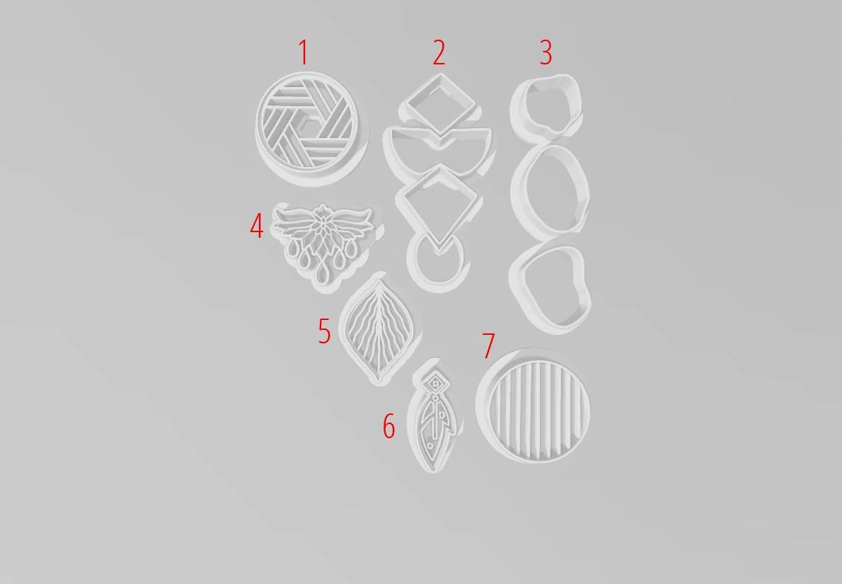 Boho Minimal & Tribal Polimer Kil Küpe Kesici Seti - 6 Parça