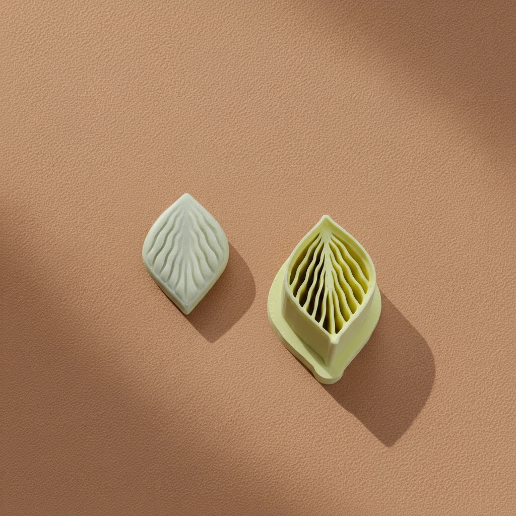 Boho Yaprak Damar Desenli Form