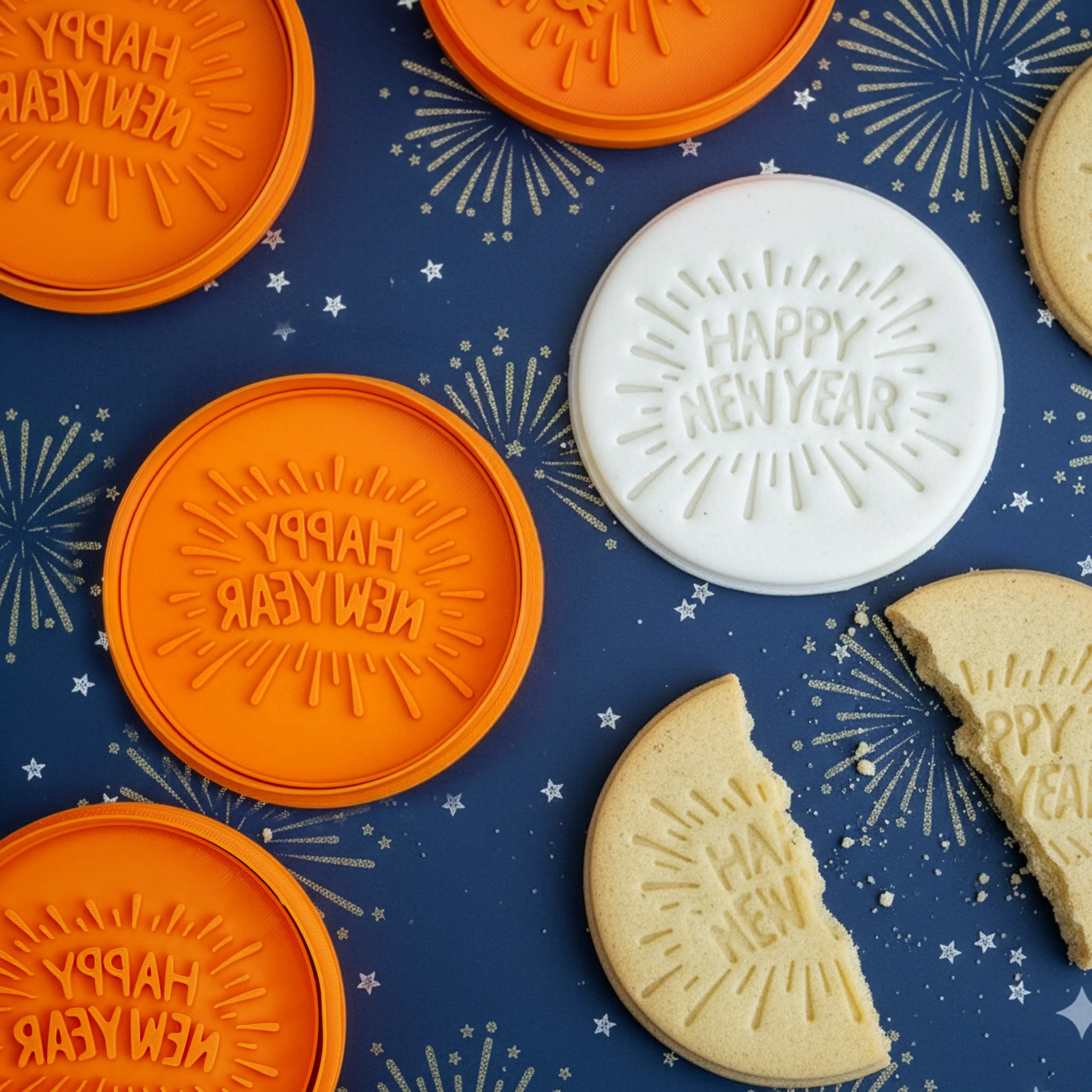 Mutlu Yeni Yıl Yılbaşı Kurabiye Kalıbı (10 cm)