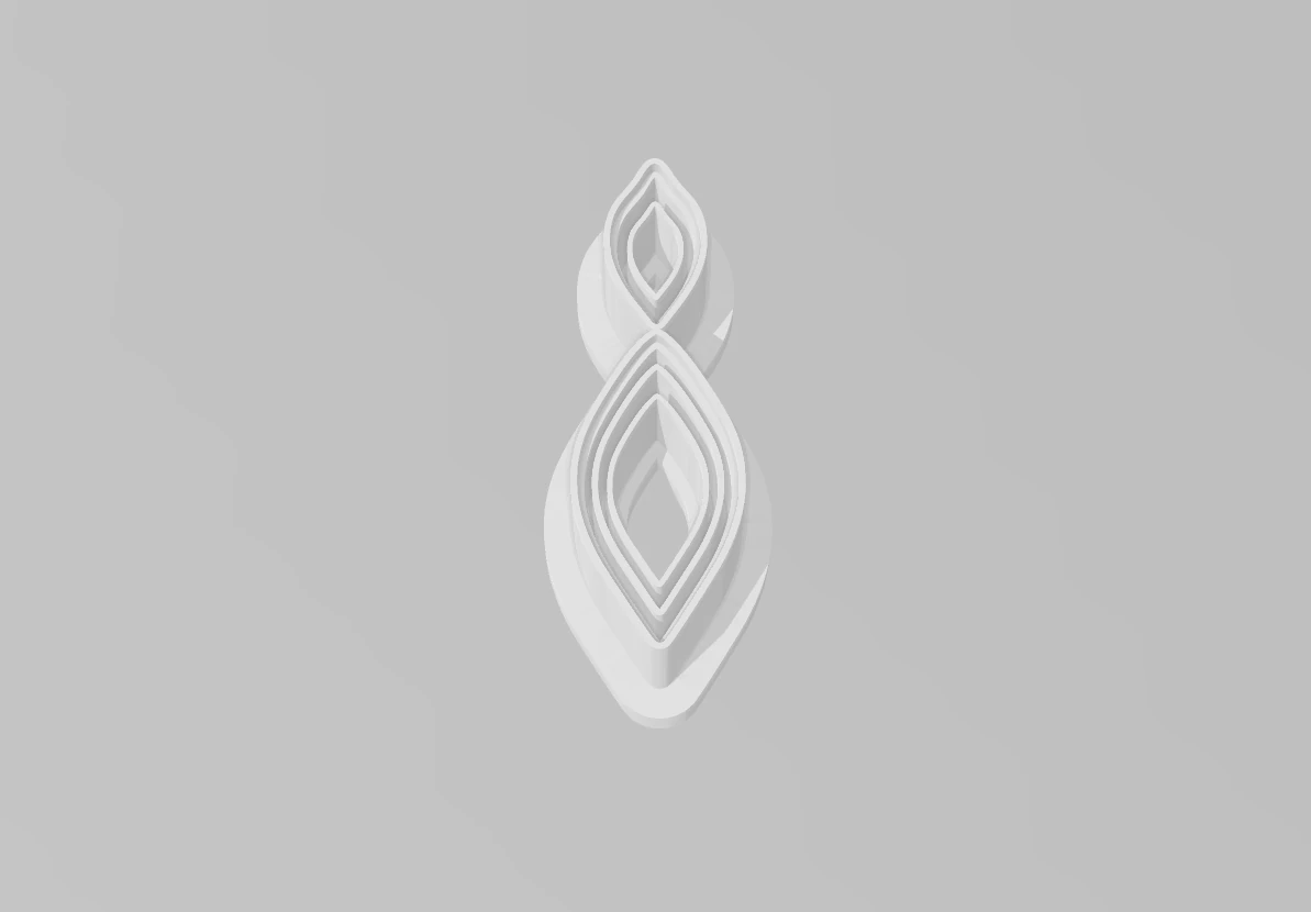 Geometrik Desenler Polimer Kil Küpe Kesici Seti - 8 Parça