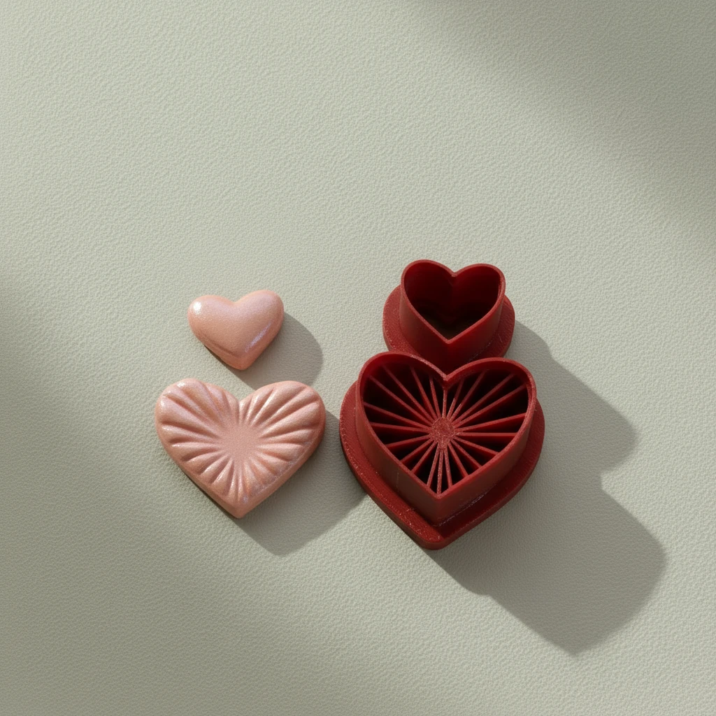 Çizgili Parlak Kalp Form