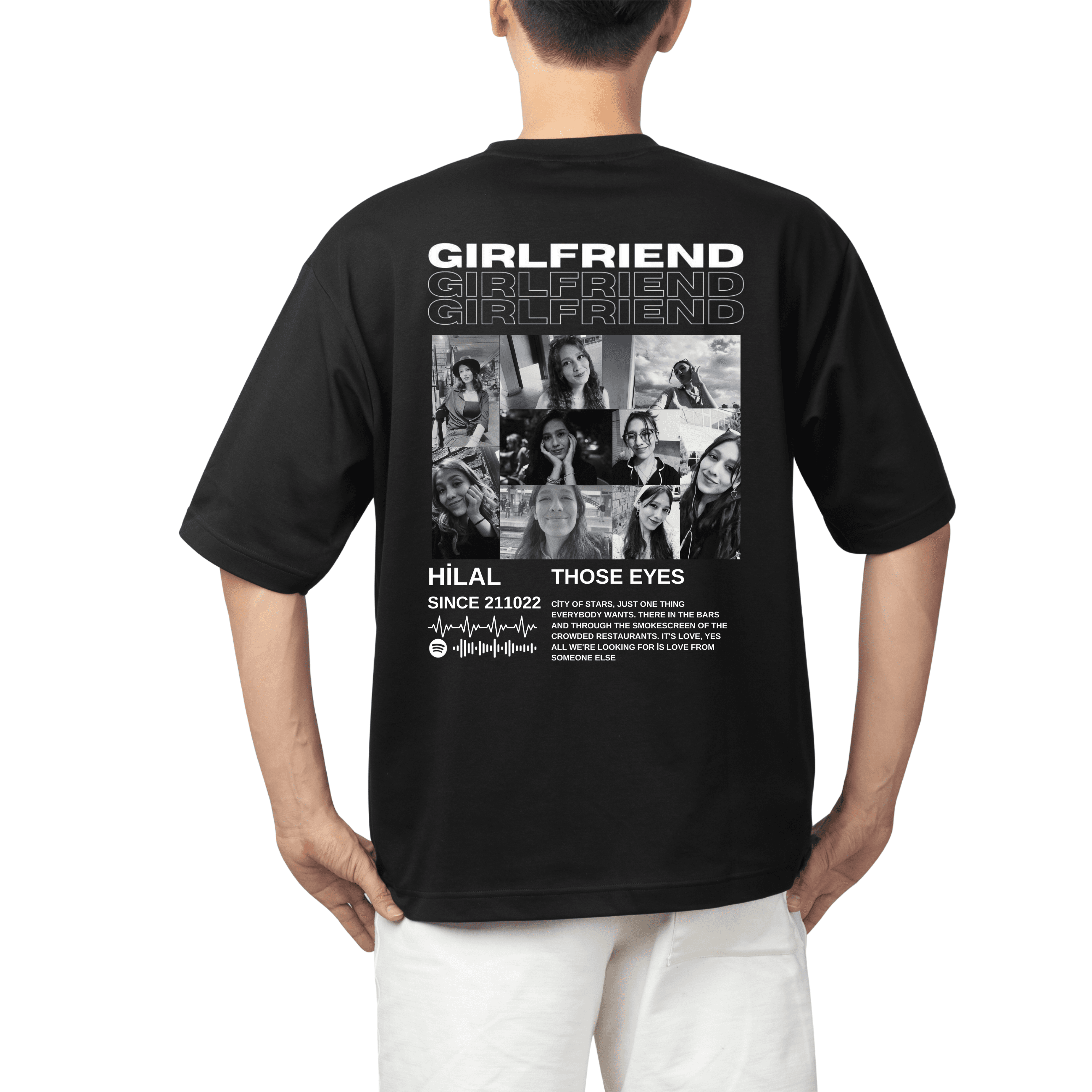 Girlfriend & Boyfriend Kişiye Özel Tasarım Oversize T-Shirt