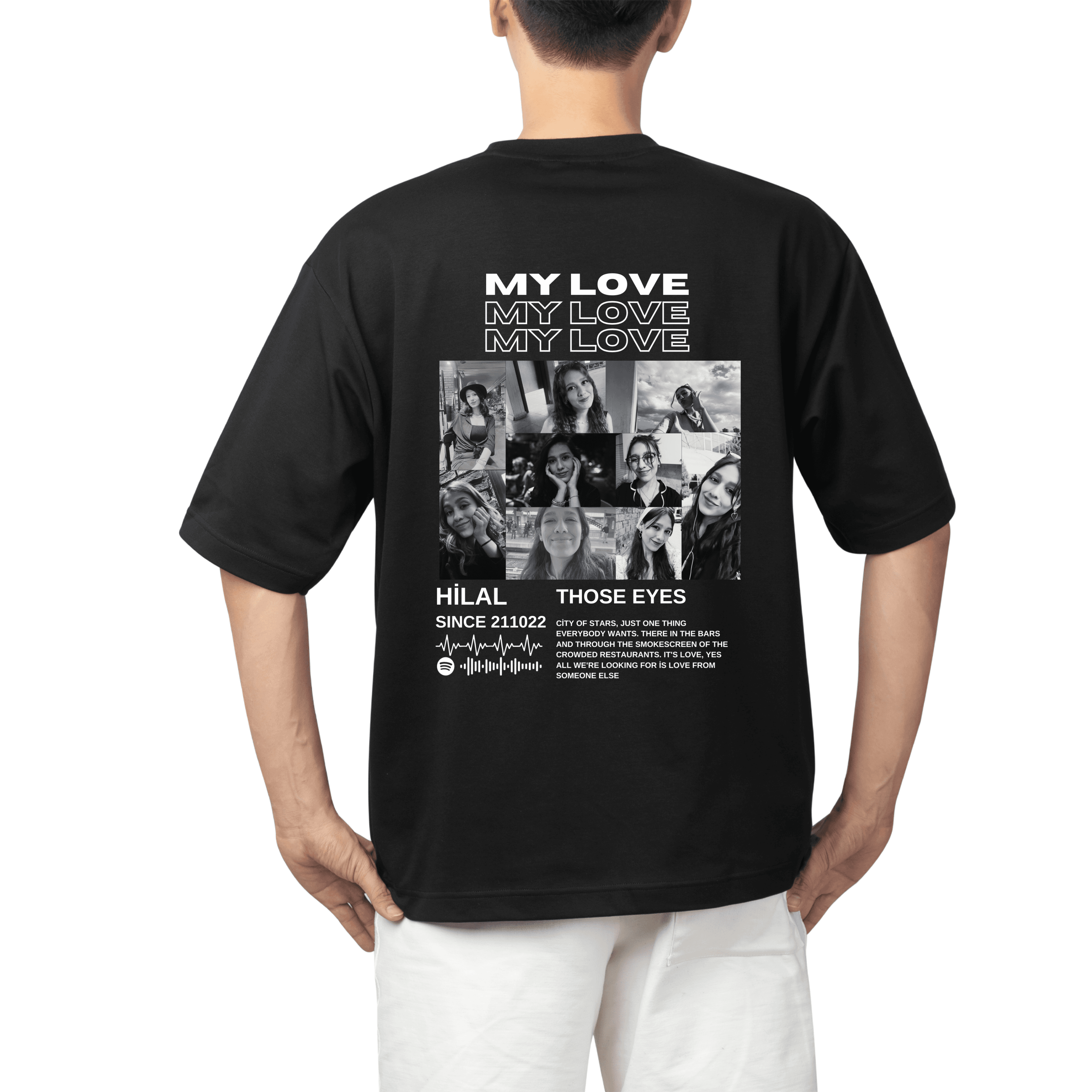 My Love Kişiye Özel Tasarım Oversize T-Shirt