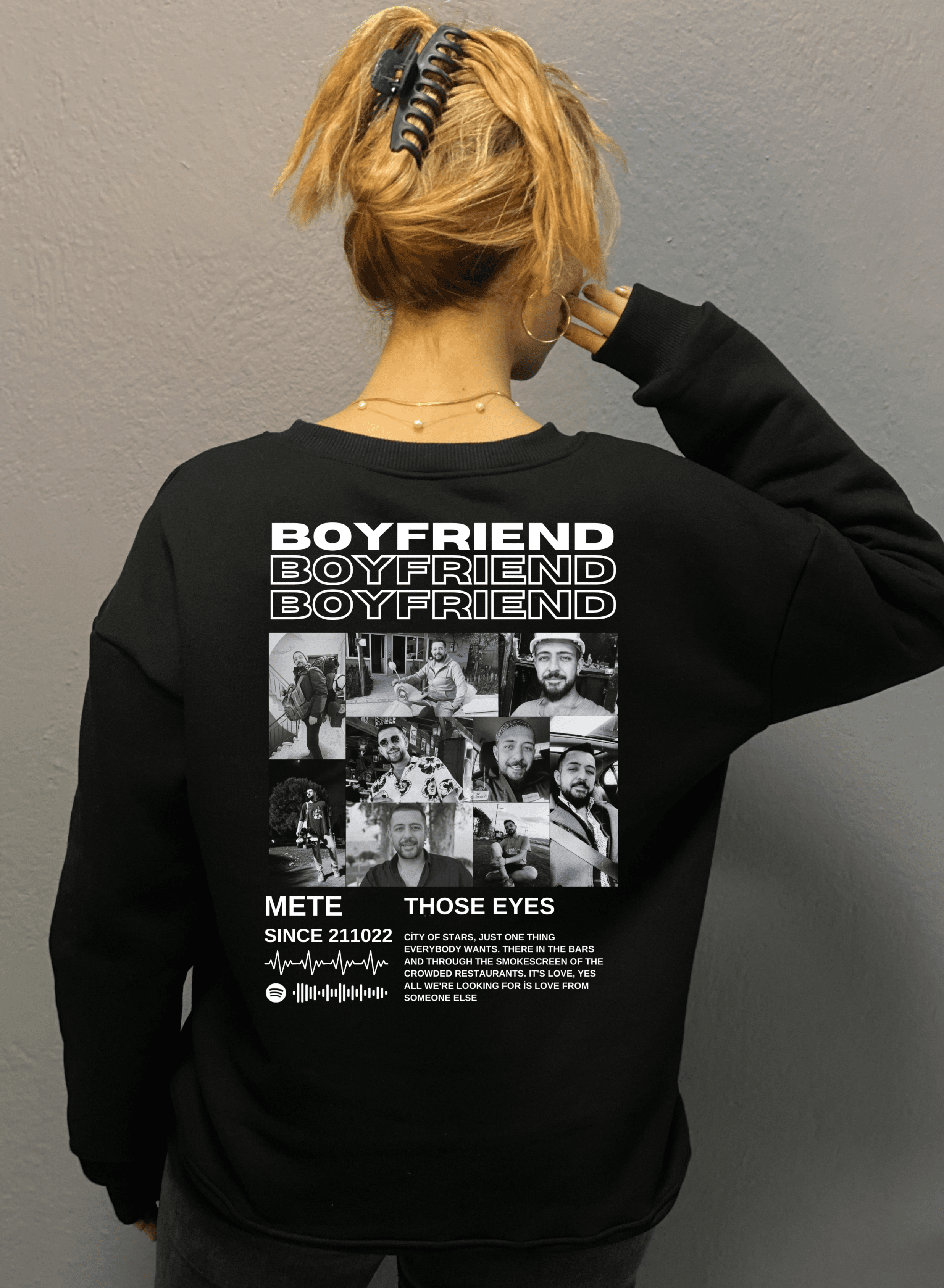 Boyfriend Kişiye Özel Tasarım 3 İplik Şardonlu Oversize Sweatshirt