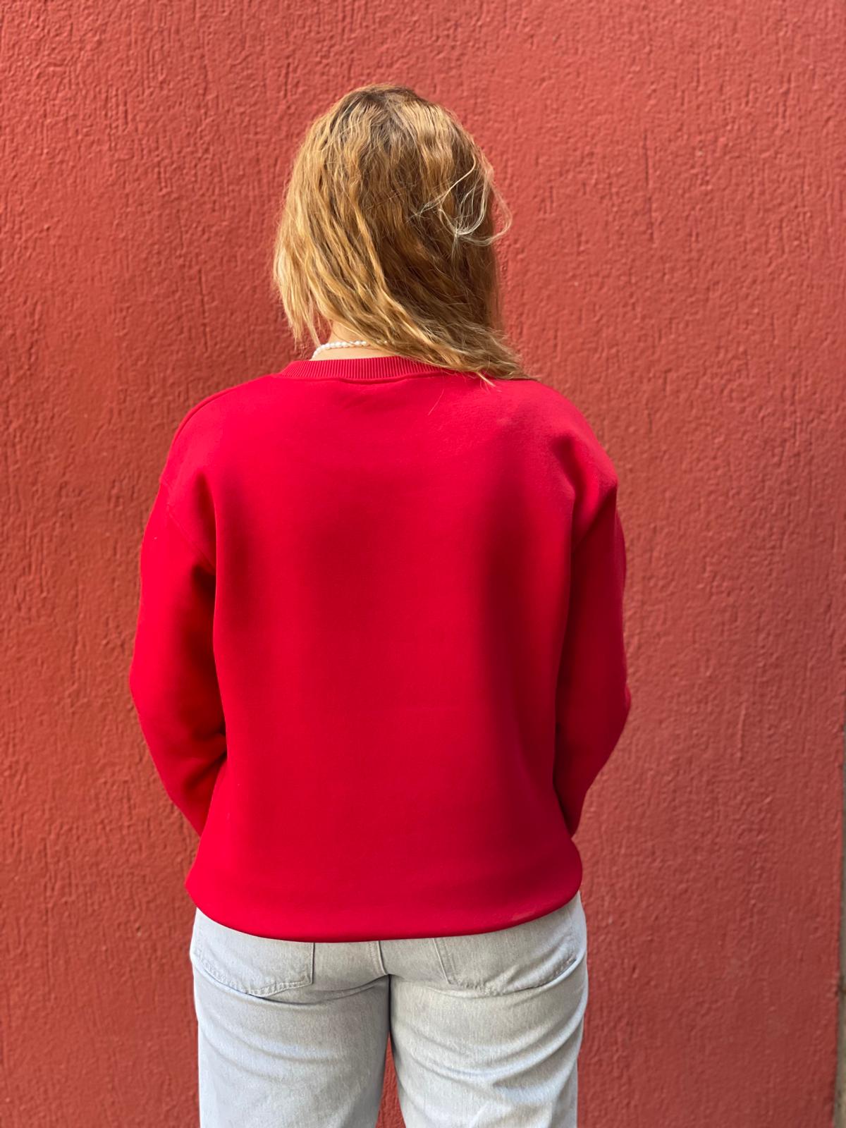 Kırmızı Renkli Sweat 