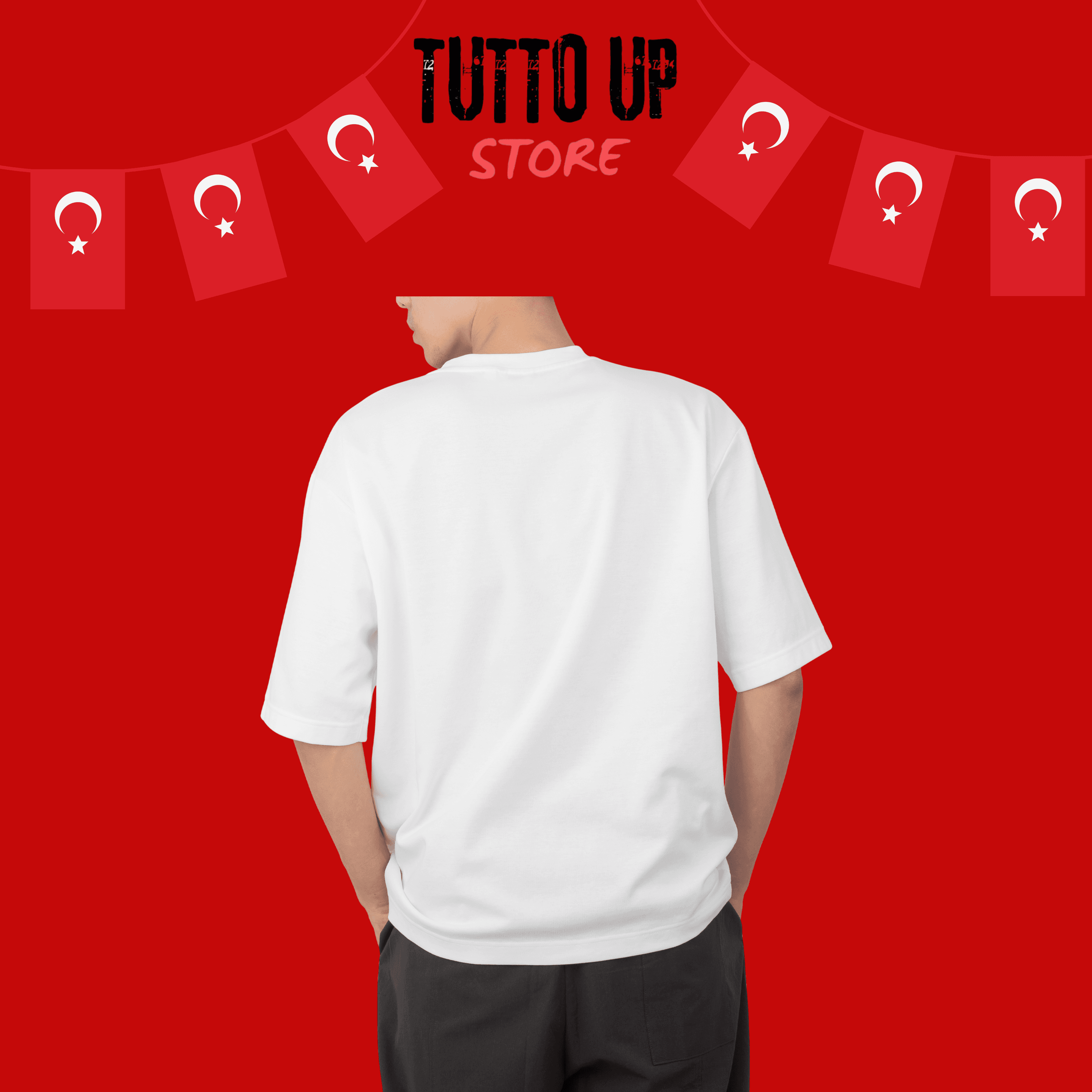 29 Ekim Atatürk Görsel Baskılı Özel Tasarım Oversize T-Shirt