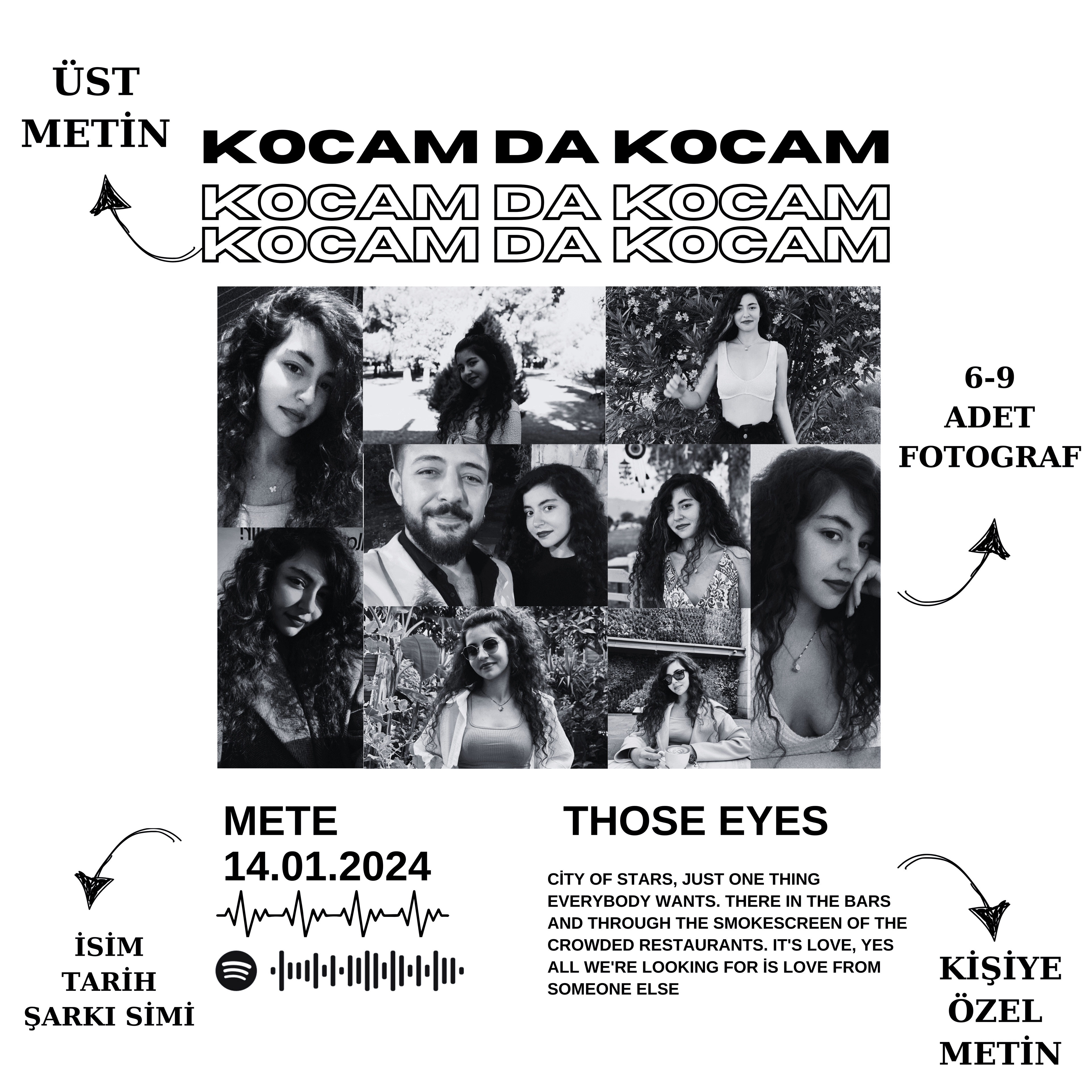 Kocam Da Kocam Kişiye Özel Tasarım Oversize T-Shirt