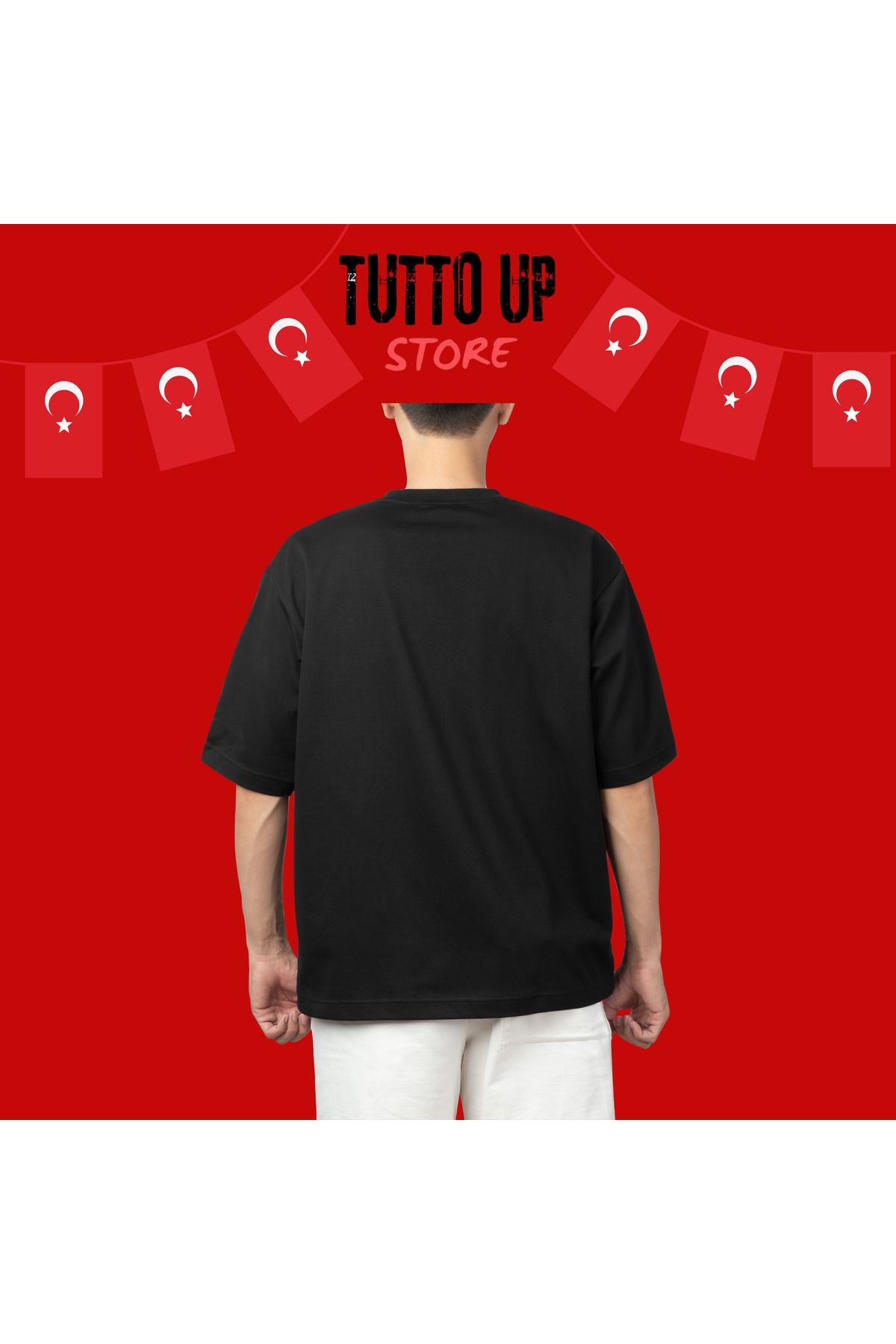 10 Kasım Mustafa Kemal Atatürk Özel Baskılı Tasarım Oversize Beyaz T-Shirt