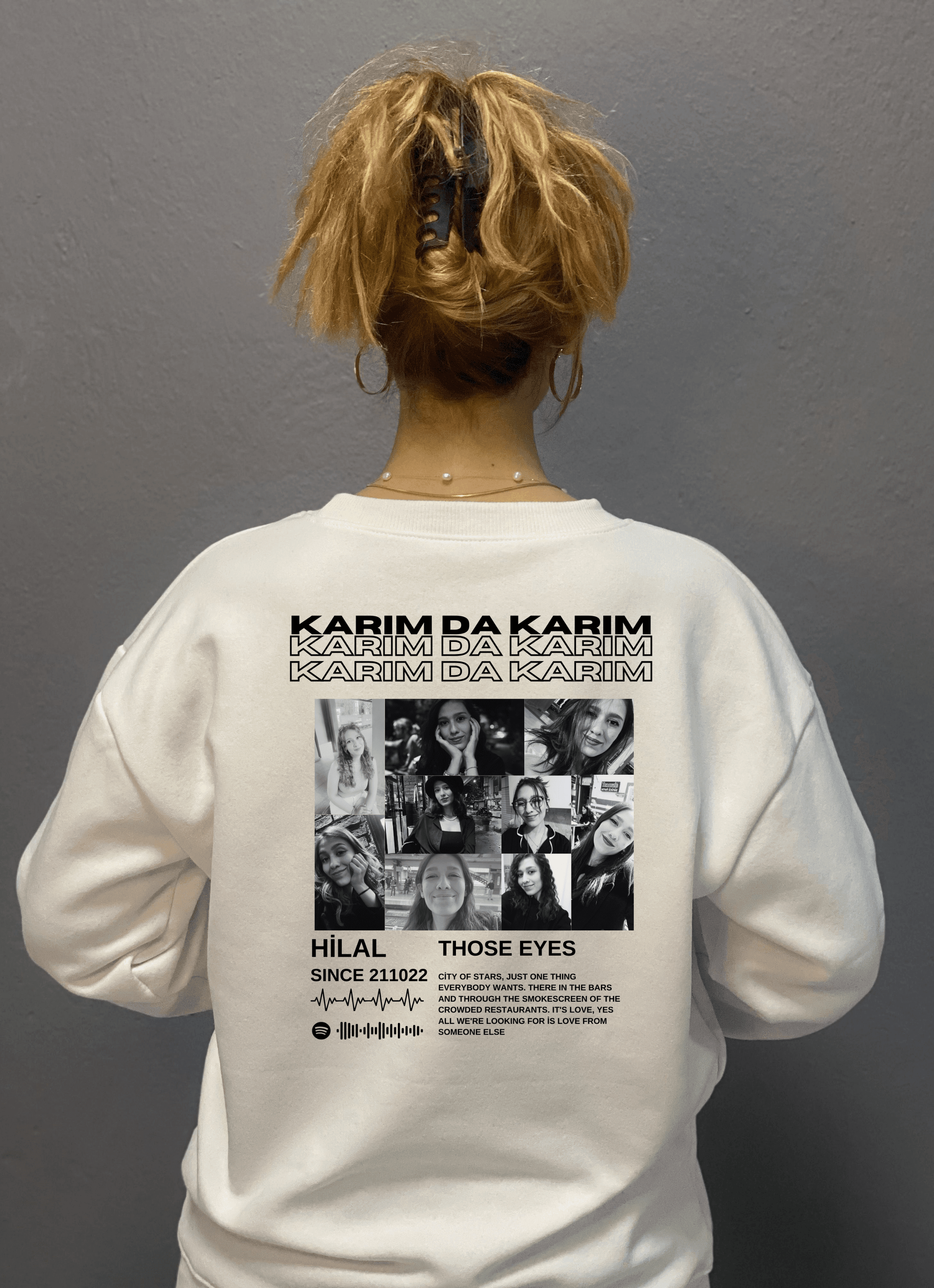 Karım Da Karım Kişiye Özel Tasarım 3 İplik Şardonlu Oversize Sweatshirt