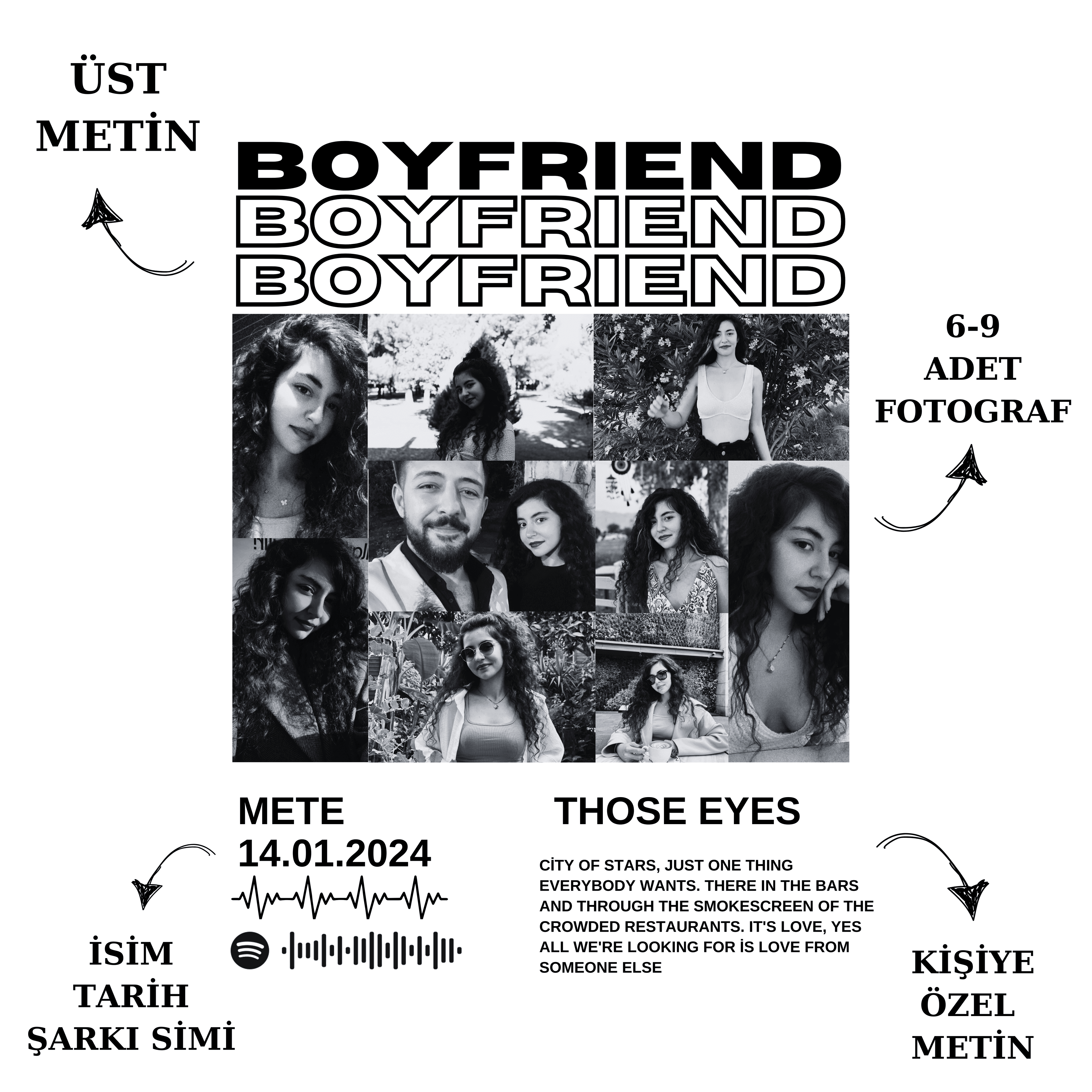 Boyfriend Kişiye Özel Tasarım 3 İplik Şardonlu Oversize Sweatshirt