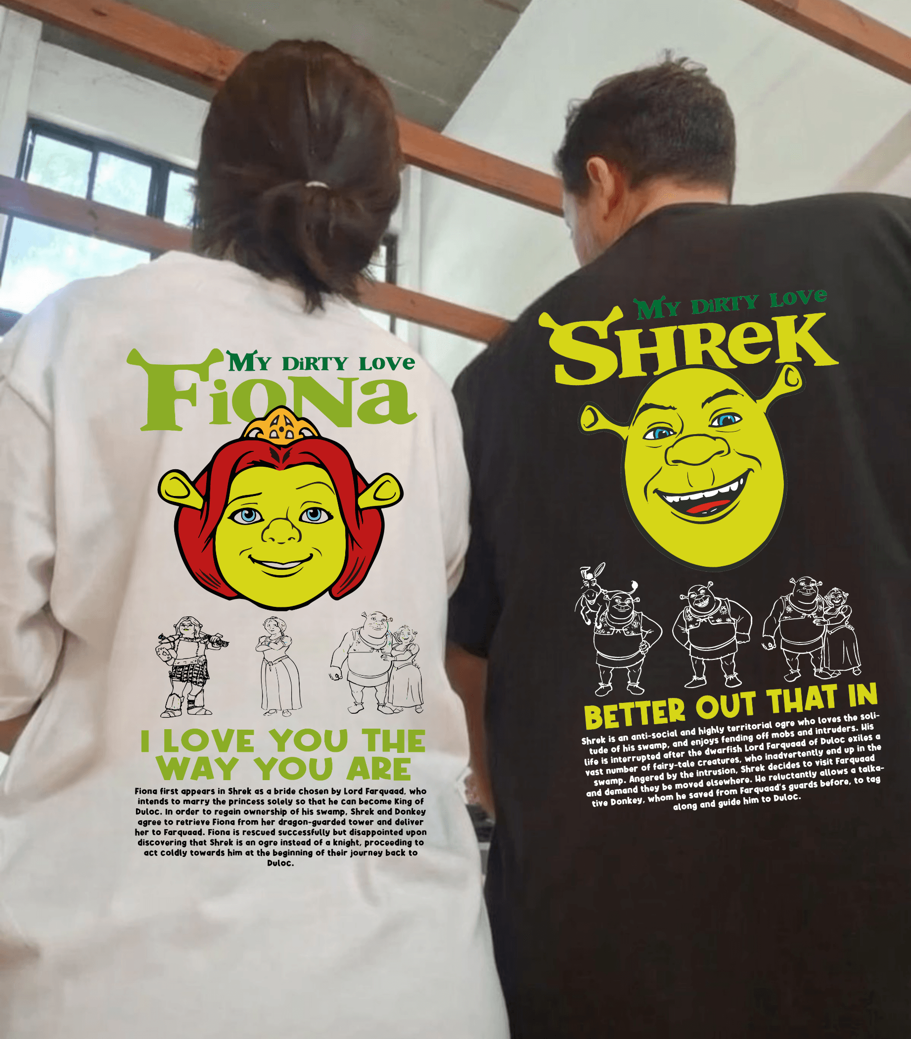 SHREK FİGÜRLÜ BASKILI TASARIM OVERSİZE T-SHİRT TEK ÜRÜN