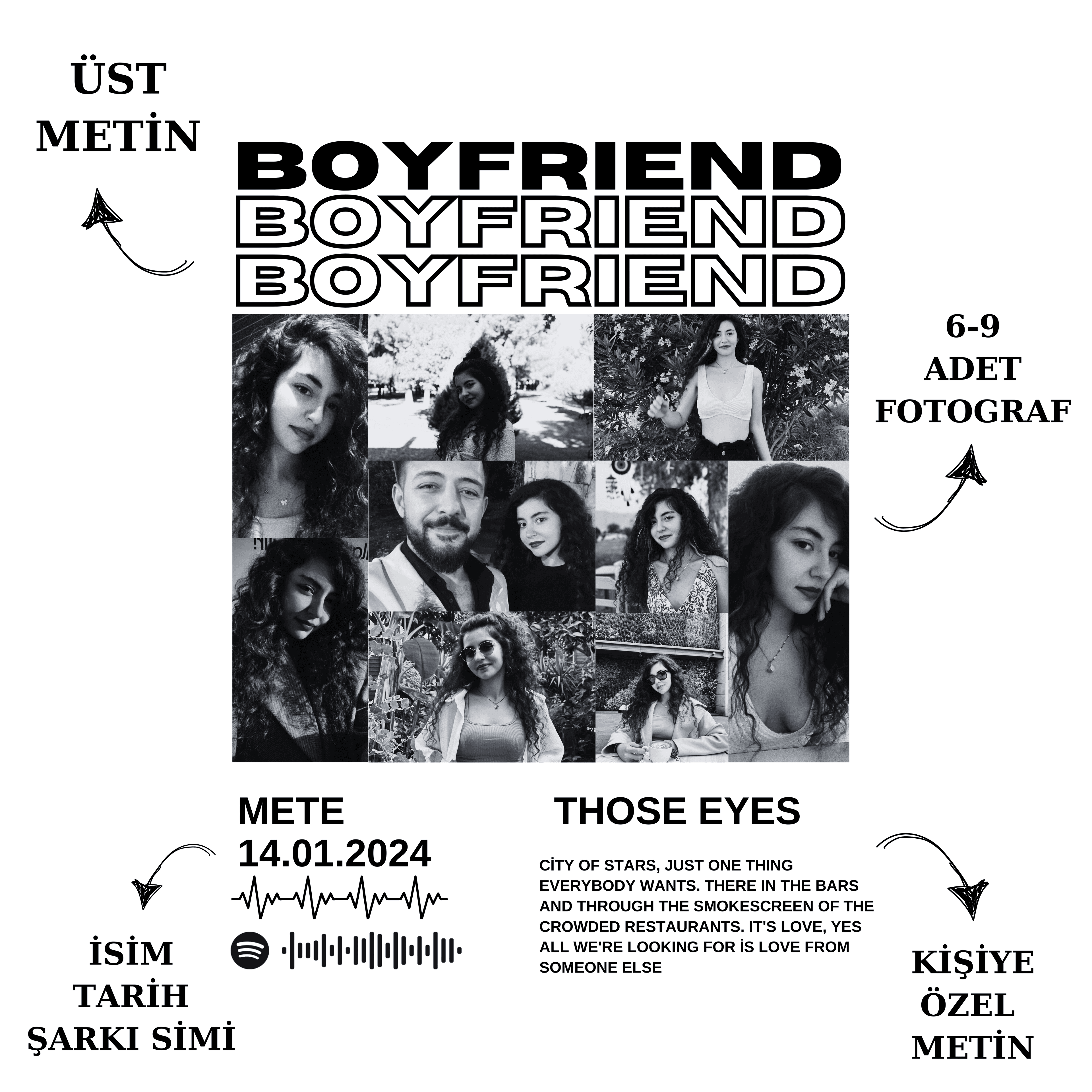 Boyfriend Kişiye Özel Tasarım Oversize T-Shirt