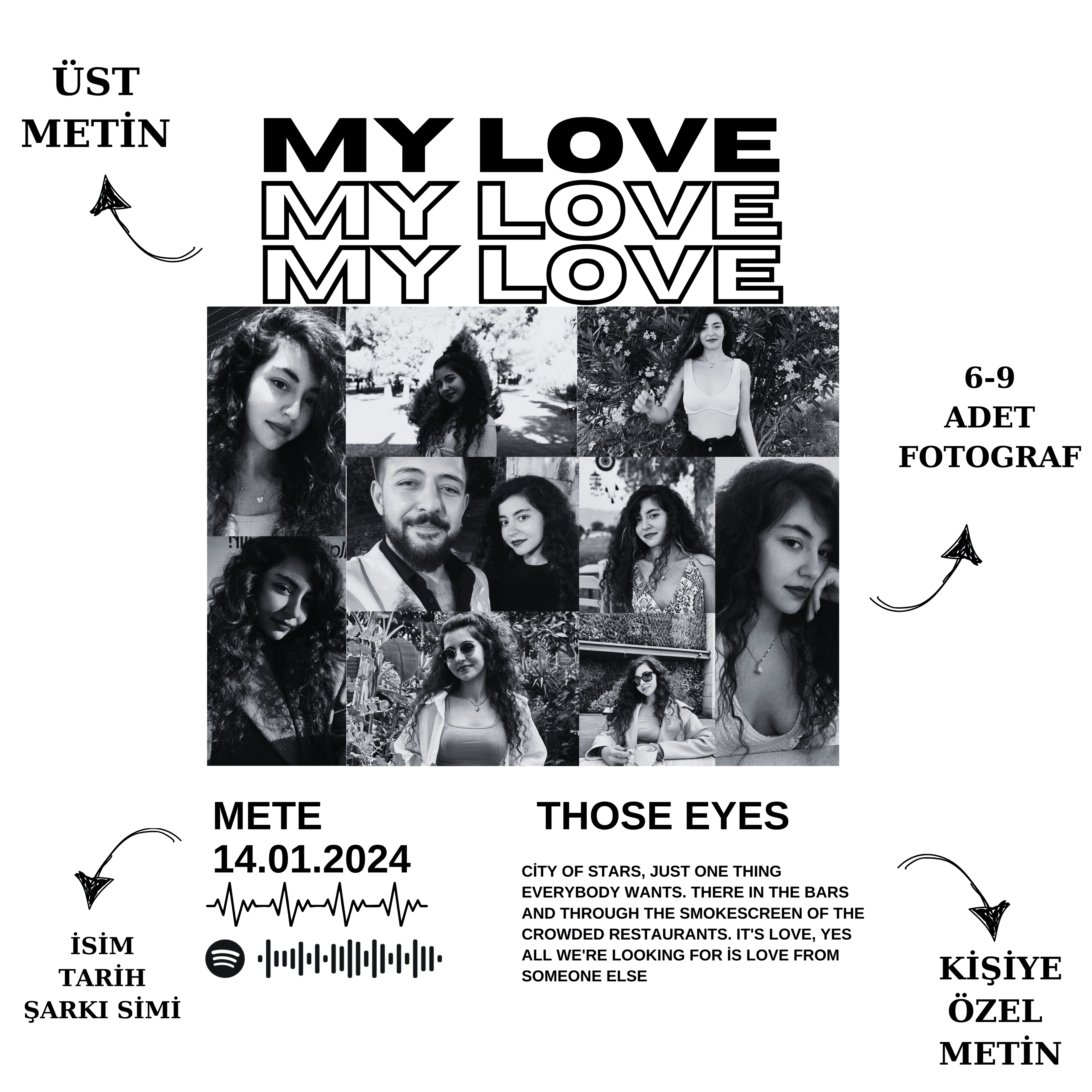 My Love Kişiye Özel Tasarım Oversize T-Shirt